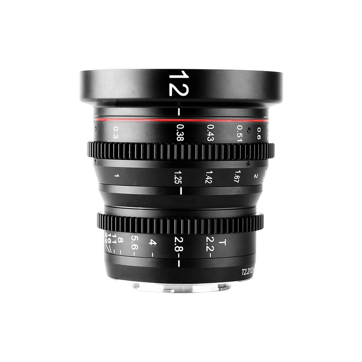 12mm T2.2 Manual Focus Wide Angle Fixed Prime Cinema Lens for M43 Micro Four Thirds MFT Mount Cameras and Cinema Camera BMPCC 4K