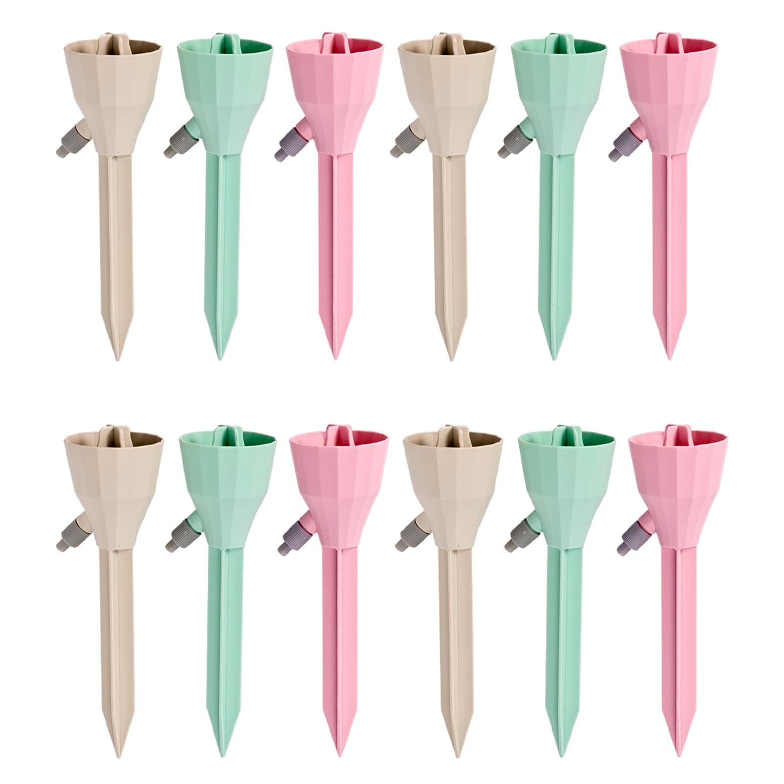 12-Pack Self-Watering Plant Spikes, 3rd Gen Adjustable Valve, Automatic Watering Devices for Indoor & Outdoor Garden Potted Plants, Vacation Plant Care, Easy to Use, No Tools Required