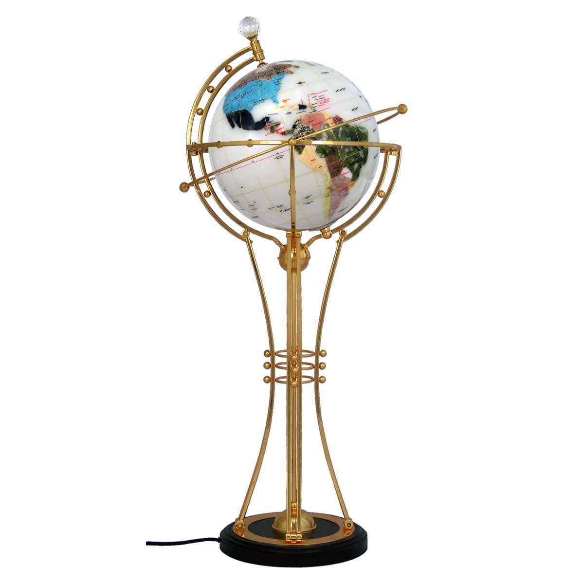 Magellan Illuminated 13 Inch Handcrafted Nova Gemstone Globe (White Pearl)