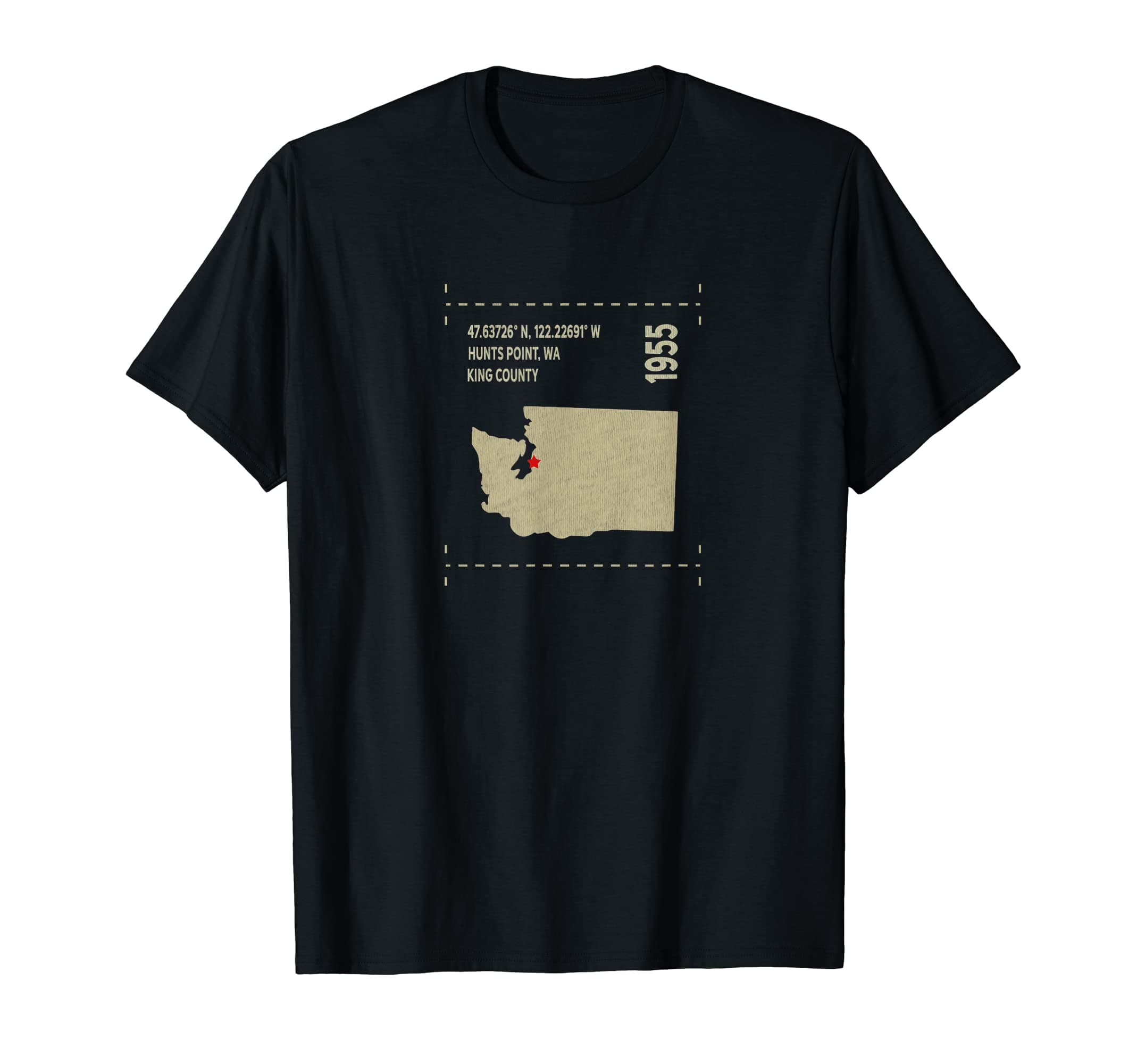 Huntspoint Washington (WA) Coordinates Graphic T-Shirt