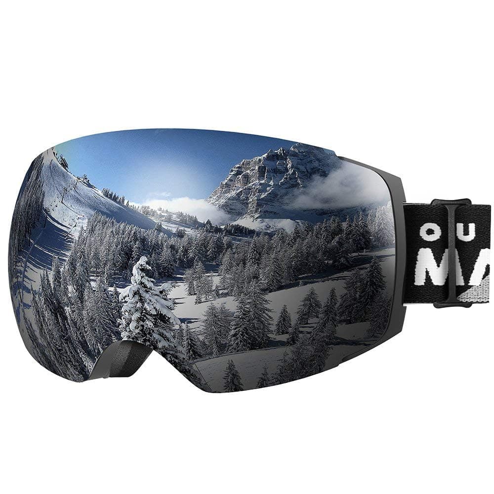 Ski Goggles PRO - Frameless, Interchangeable Lens 100% UV400 Protection Snow Goggles for Men & Women