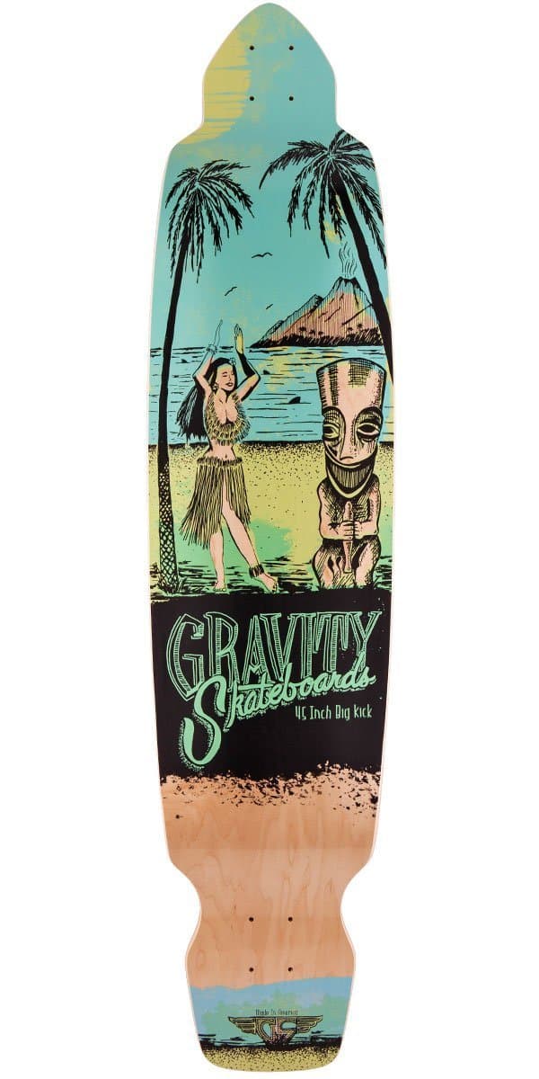Gravity 45" Big Kick Tequila Sunrise Longboard Deck - Blue