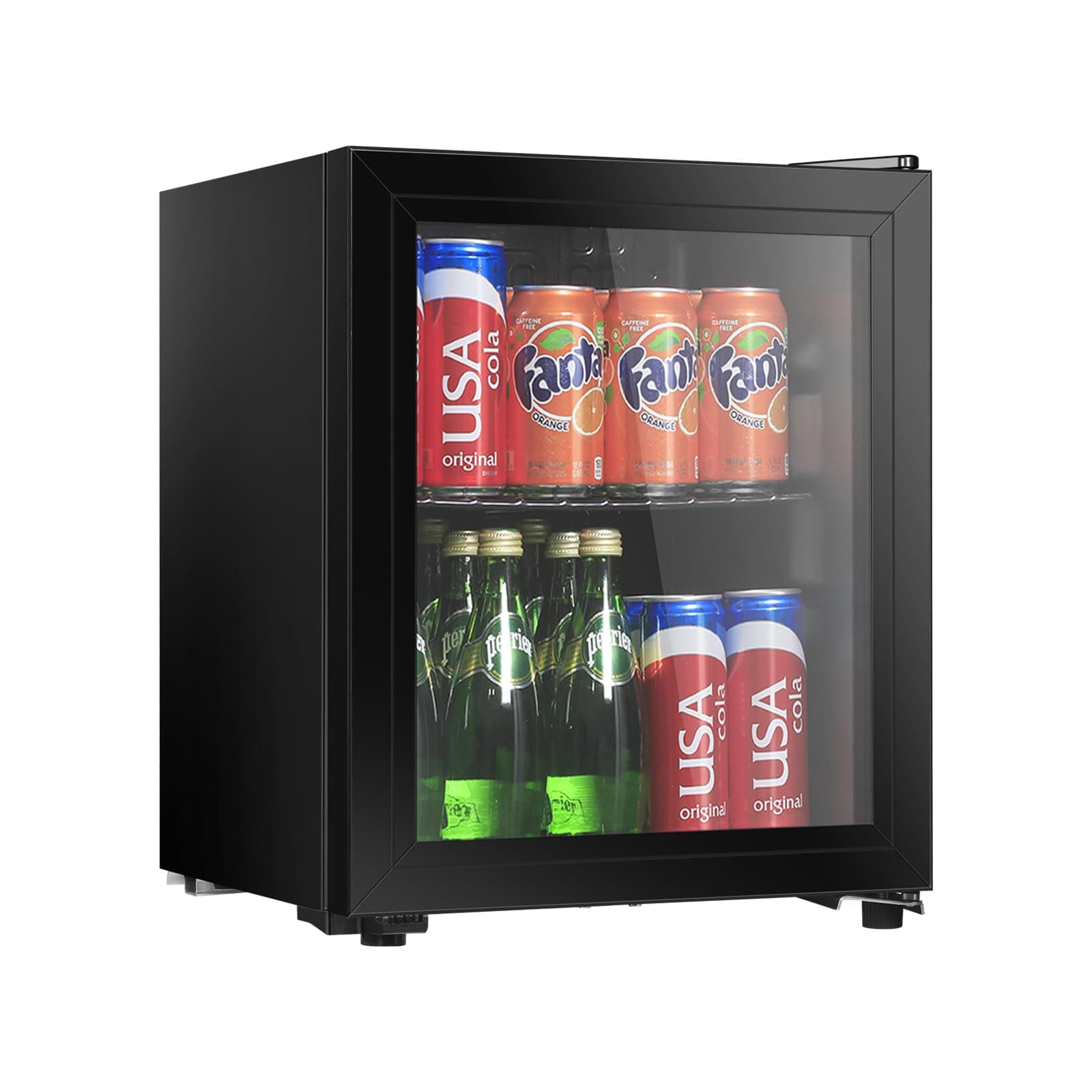 HAILANG Beverage Refrigerator, 1.3 Cu.Ft, Mini Fridge with Glass Door for Soda Beer, Freestanding Beverage Cooler for Office, Bar, Adjustable Shelving&Adjustable Foot