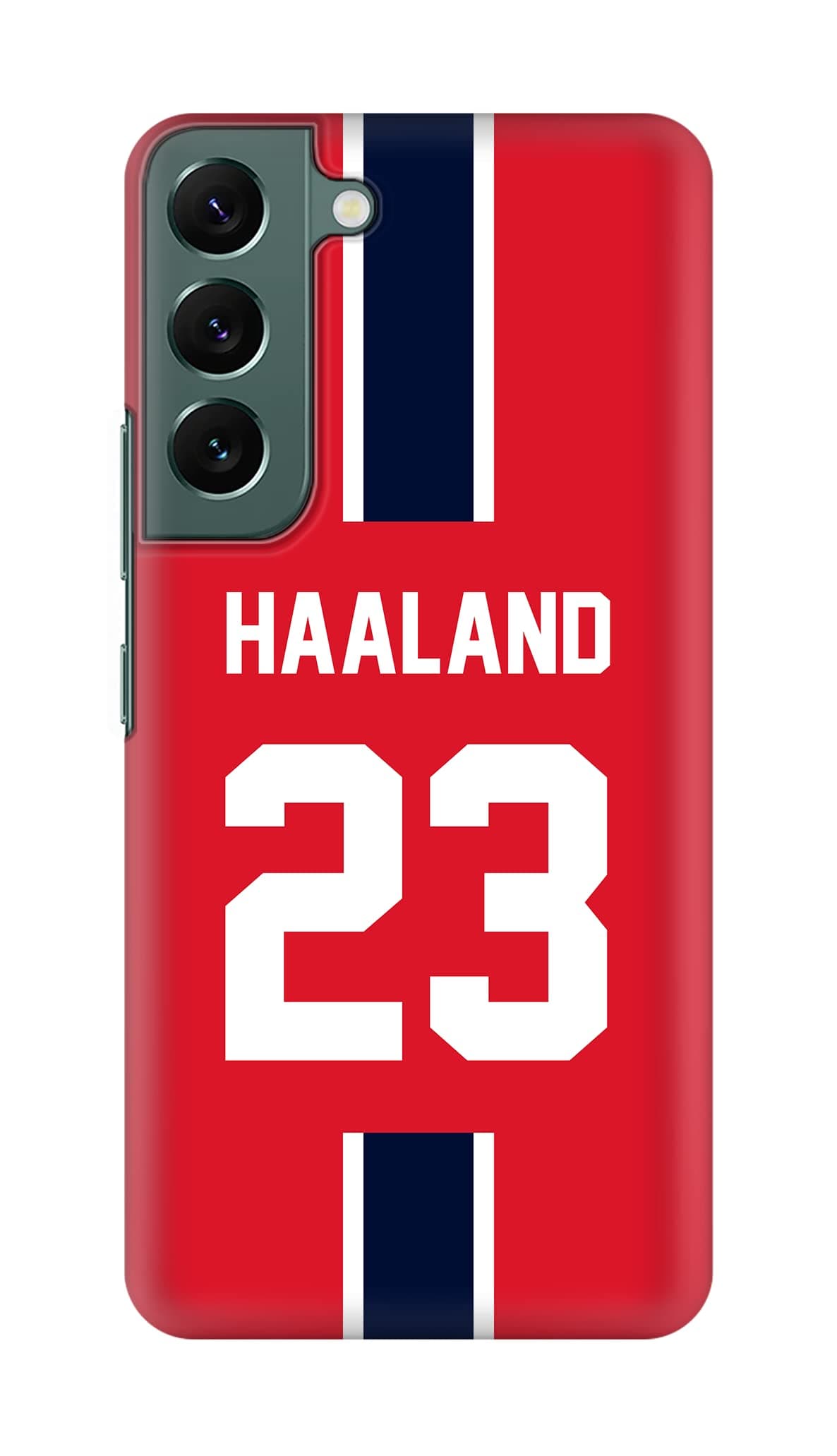 Stylizedd Slim Case for Samsung Galaxy S22 Plus 5G, Slim Snap Classic Series Mobile Cover Hard PC Shield Matte Finish Print - Football Team - Norway, Player Name - Haaland