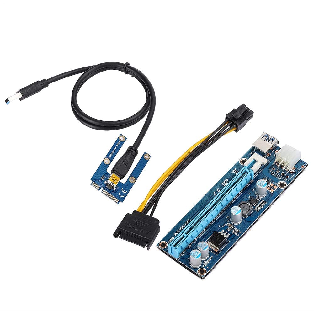 MINI PCI-E to 16X 0.6M Extender Riser Adapter With SATA Power Cord