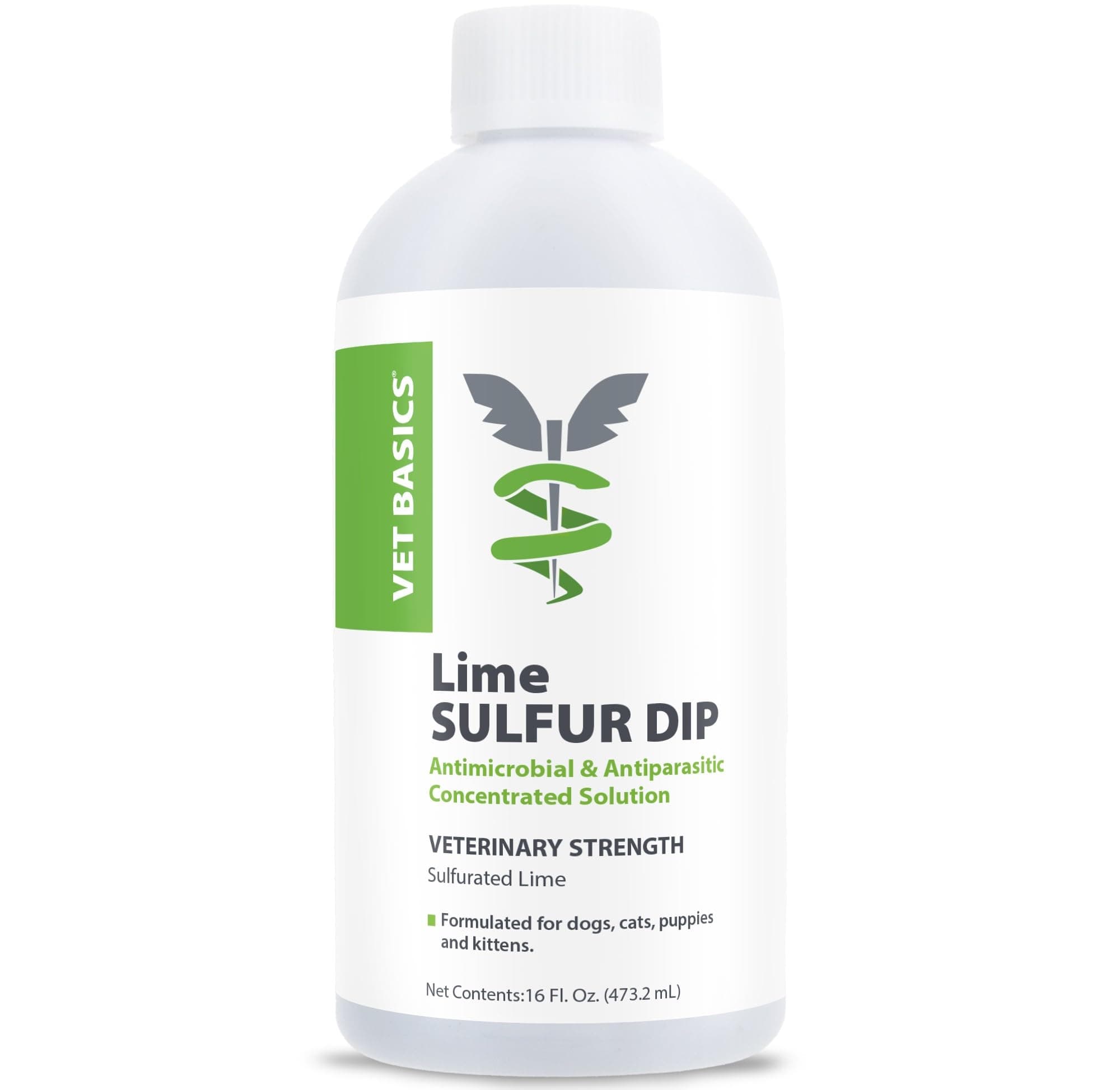Vet Basics Lime Sulfur Dip- Concentrated Solution- for Dogs, Cats & Horses- 16oz