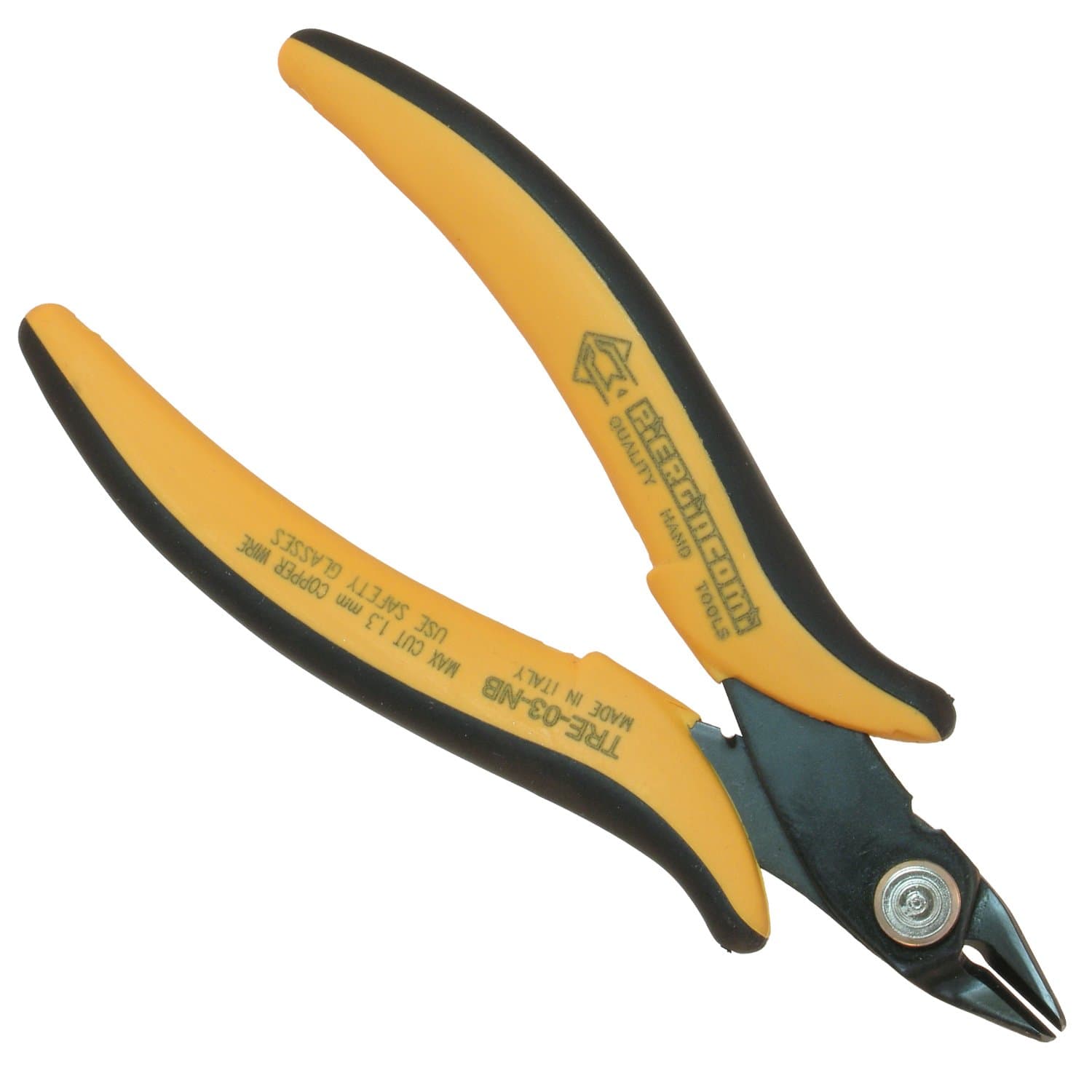 Micro Soft Wire Cutter with an 8 mm Long jaw Set at a 21 Degree Angle for Flush Cutting Terminal Wires up to 1.3 mm (16AWG) - 1 TRE03NB.