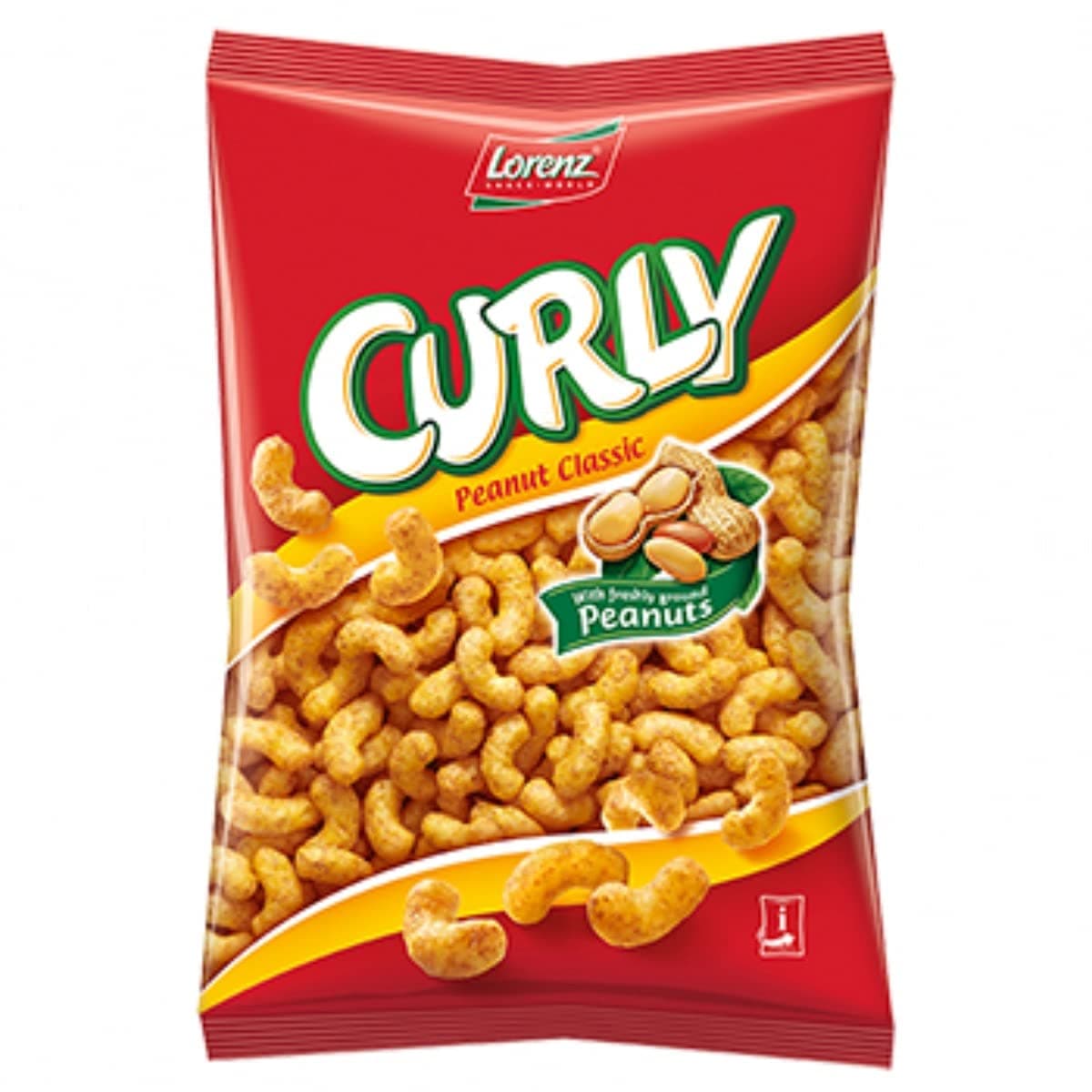 German Delicious Curly Peanut Classic, 150 g Lorenz (Pack of 5)
