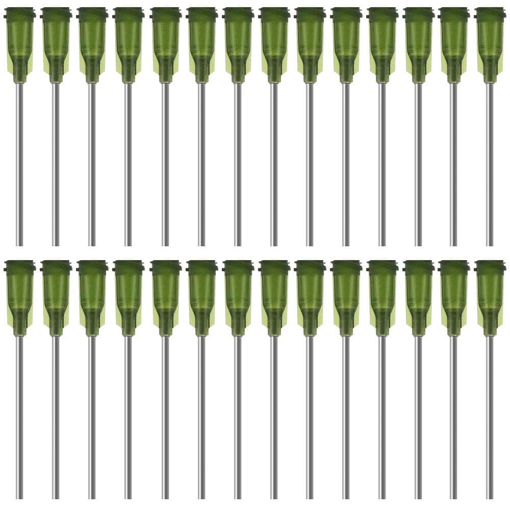 LYTIVAGEN 100 PCS Blunt Tip Syringe Needles 3.8cm 14G Dispensing Needle with Lure Lock Blunt Tip Needles for Refilling E-Liquid, Inks and Syringes (Green)