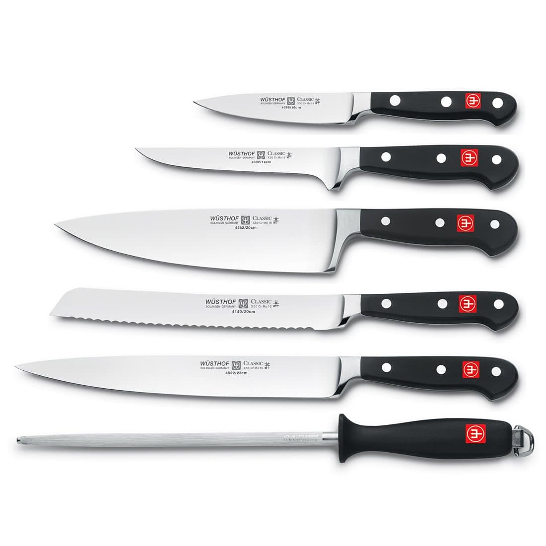 Wusthof Classic Six Cook's, 6-piece set, Black