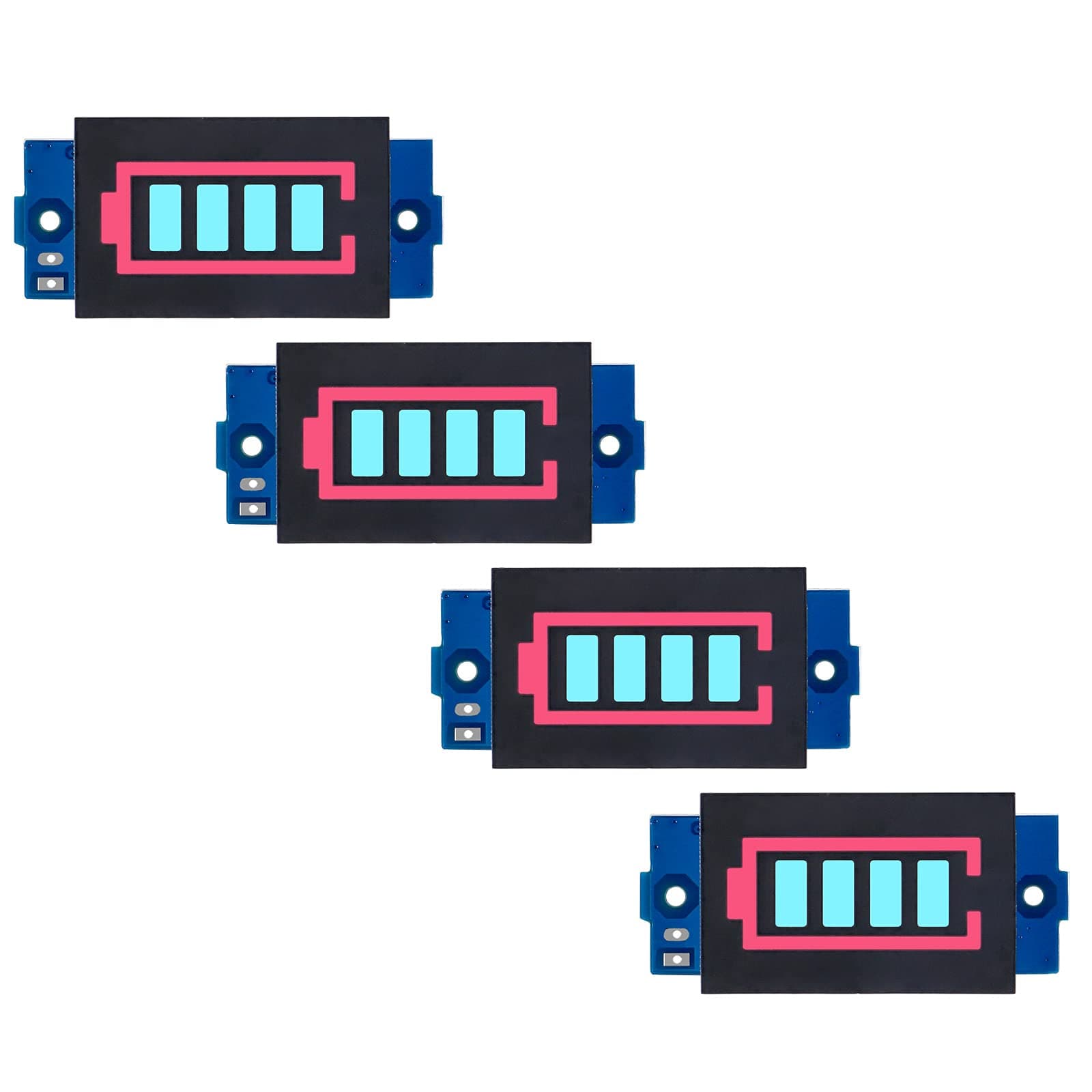 4PCS 4S 4 Series Lithium Battery Level Indicator Capacity Module Ni-MH 16.8V 4 Sections Blue LED Display Electric Vehicle Battery Power Tester Li-po Li-ion