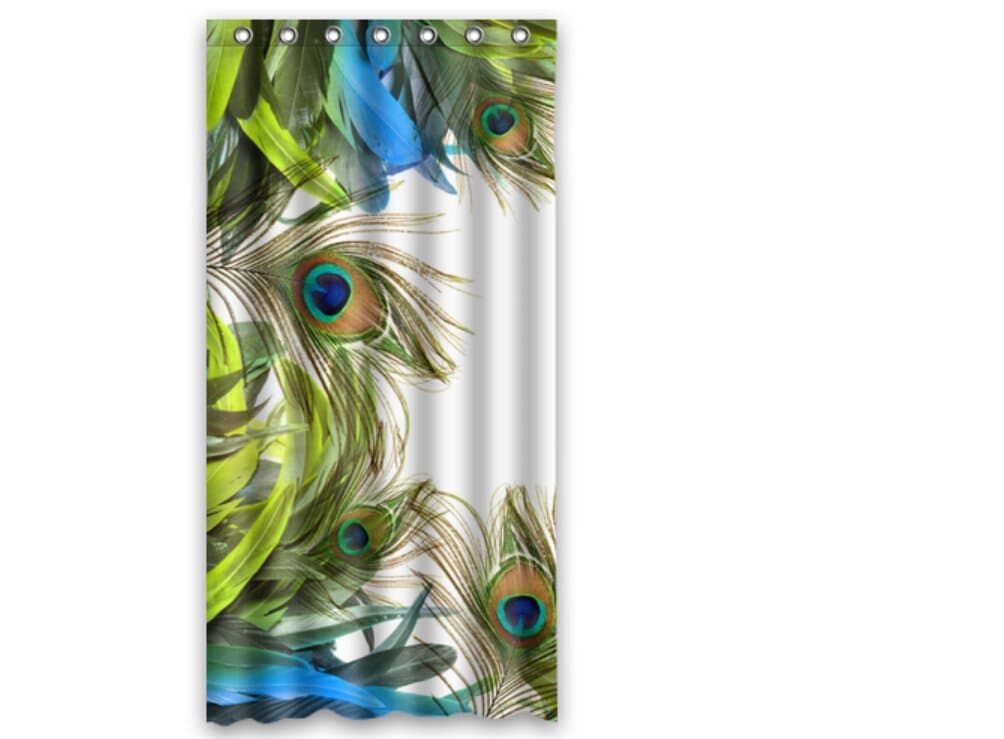 Custom Polyester Shower Curtain 36" x 72" The peacock colourful feathers birds design new
