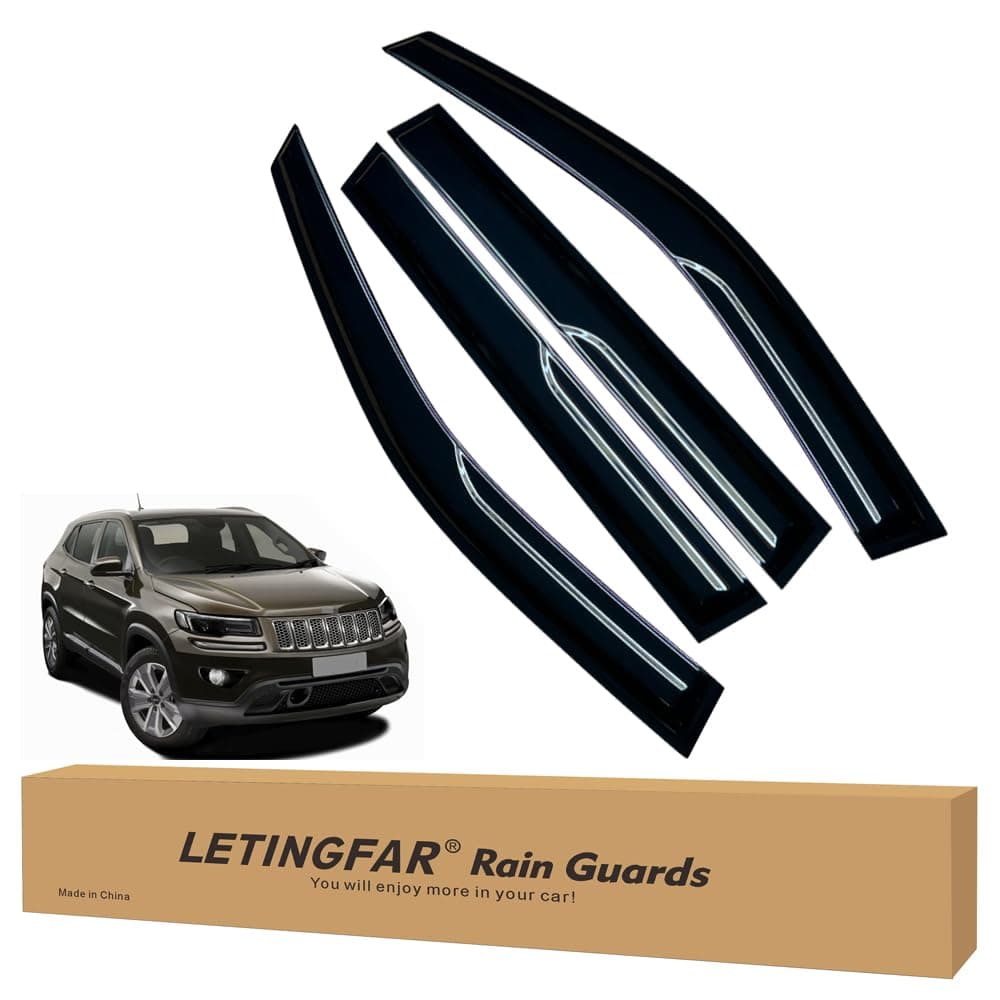 Window Visors Rain Guards for Jeep Compass 2017 2018 2019 2020 2021 2022 2023 2024 Accessories, Wind Deflectors Vent Shades for Jeep Compass