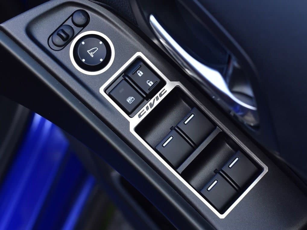 Civic IX and Type R IV FK2 Door Control Panel Cover (Right-Hand Drive, 4-Door Kit) - Civic Emblem - 4pcs Custom Made Stainless Steel Car Scuff Frame Step Protector Guard Trim Kits Car Accessories