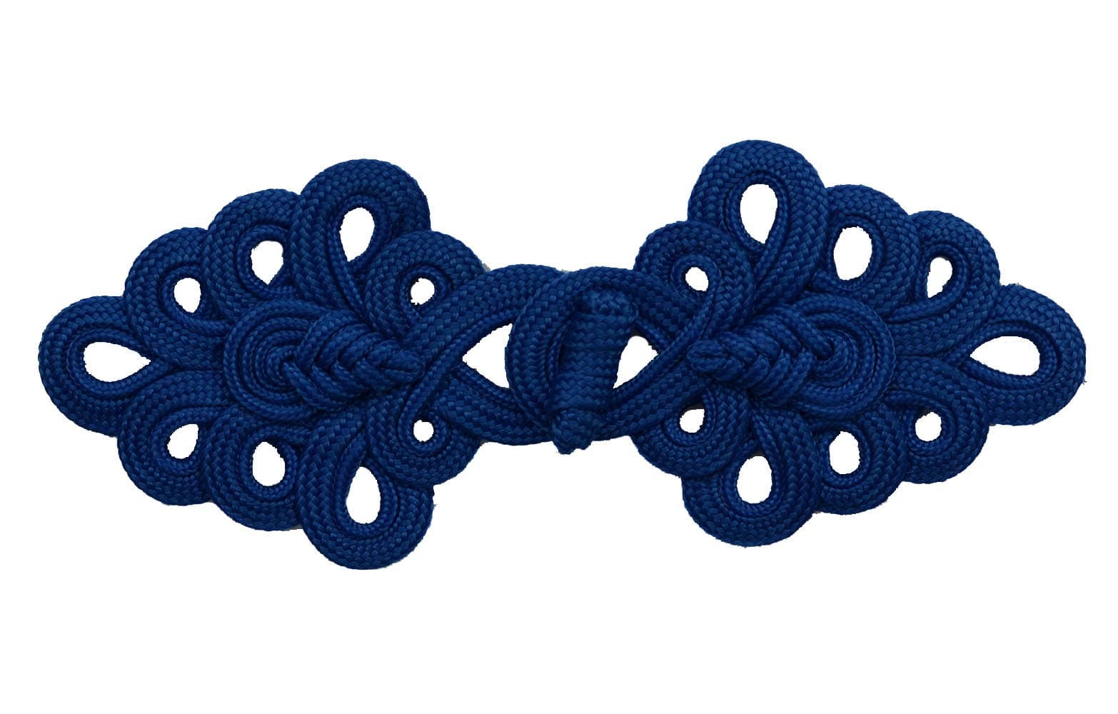 LYRACCES Extra Large Braid Knit Chinese Frog Fasteners Knot Closure Sewing Buttons Cloth 8in 1pair (Royal Blue)