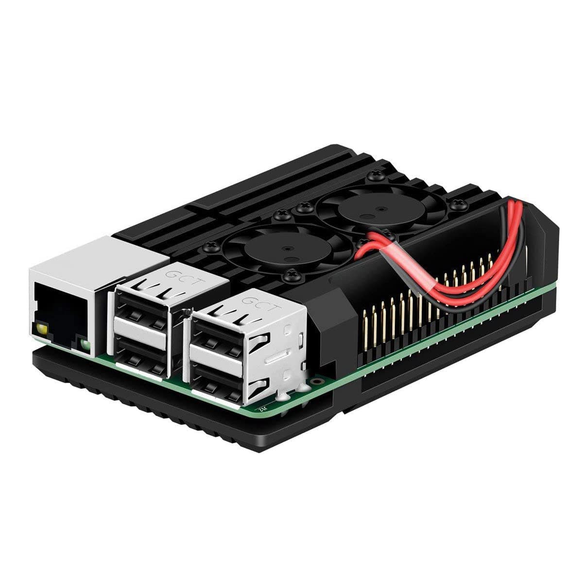 MakerFocus Raspberry Pi 2B/3B/3B+ Armor Case, Raspberry Pi Metal Case with Dual Cooling Fan Aluminium Alloy, Built-in Heatsink, Radiation and Rust Protection for RPI 2B/3B/3B+