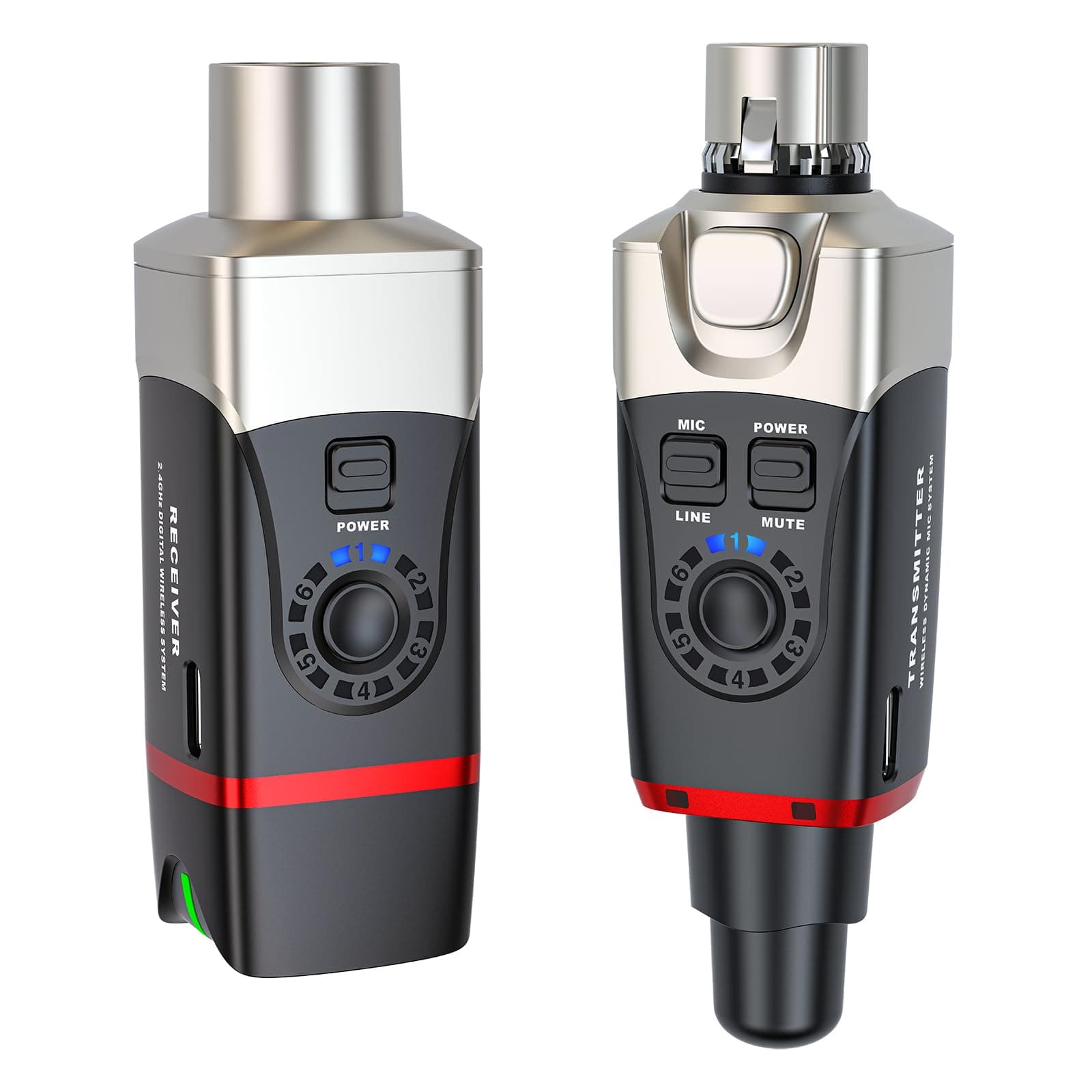 U35 Wireless Microphone System 5.8GHz Wireless XLR Transmitter and Receiver for Dynamic Microphone, Audio Mixer, PA System, Channel Scan Mode