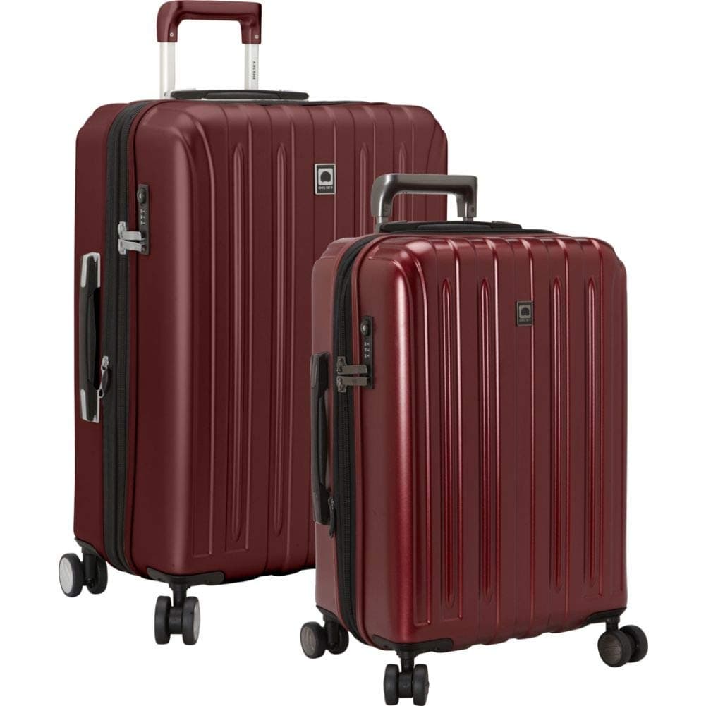 Titanium Hardside Expandable Luggage with Spinner Wheels, Black Cherry Red, 2-Piece Set (21/25)