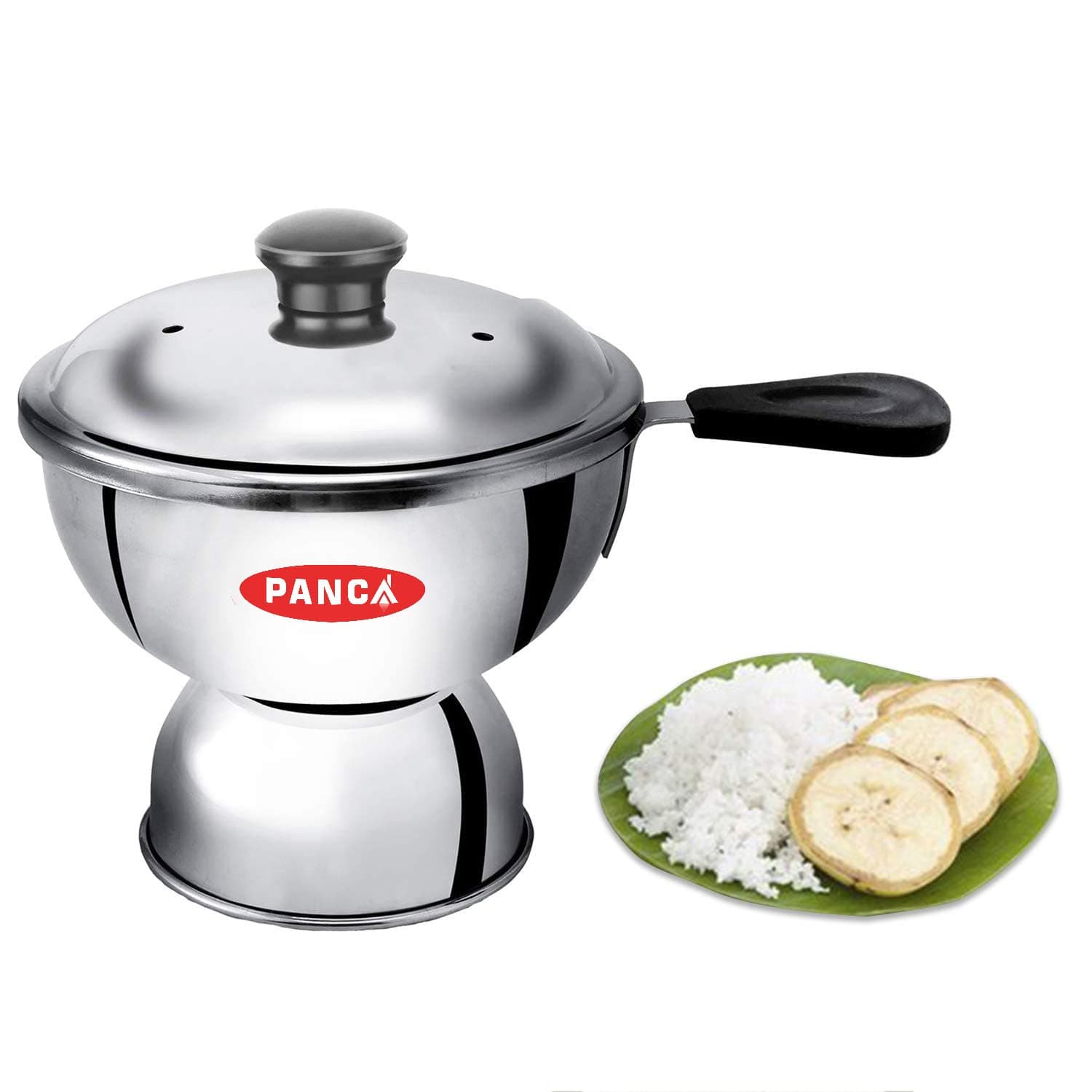 Chiratta Puttu Maker with Handle Use with Pressure Cooker Puttu Kutti Puttu Steamer Silver, Make in India