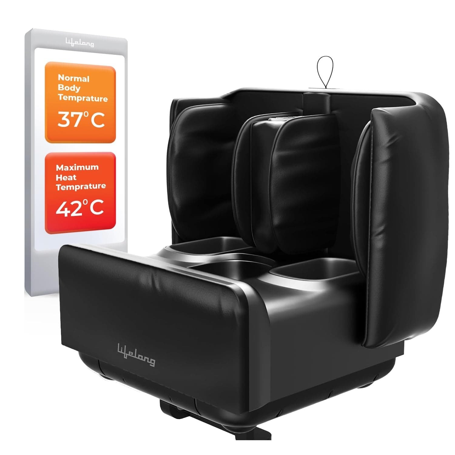 2 in 1 Foot & Leg Massager Machine & Foldable Ottoman Rest for Home - Pain Relief Massage for Legs - Heat + Rolling, Kneading, Shiatsu, Vibration & Air Compression | Ideal for Feet, Ankle & Legs