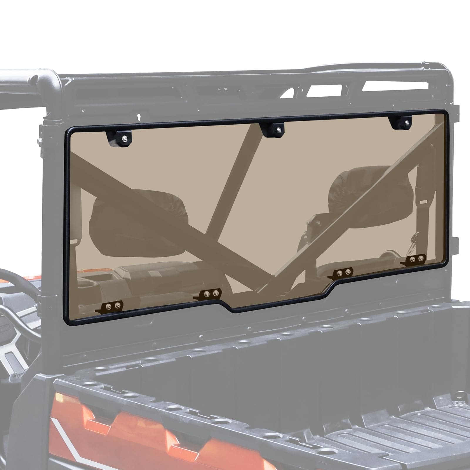 StarknightMT Tinted Rear Window Compatible with Polaris Ranger XP 1000 / 1000 (2017-2026), Back Windshield Fits Ranger XP 900 / Crew (2013-2019), Quick-Turn Knob Install