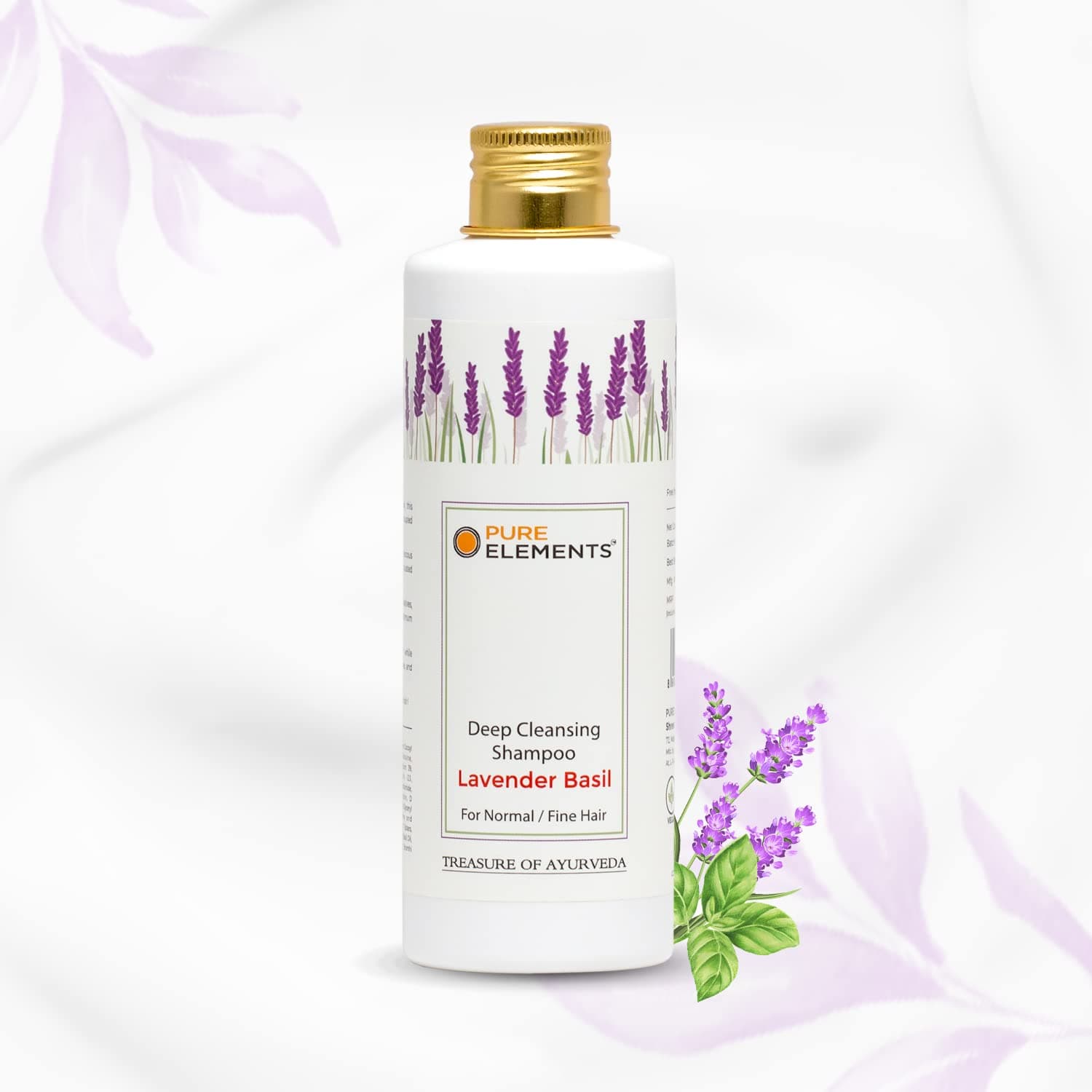PURE ELEMENTS Lavender Basil Deep Cleansing Shampoo cleansing shampoo infused with precious Ayurvedic Herbs (200 ML)