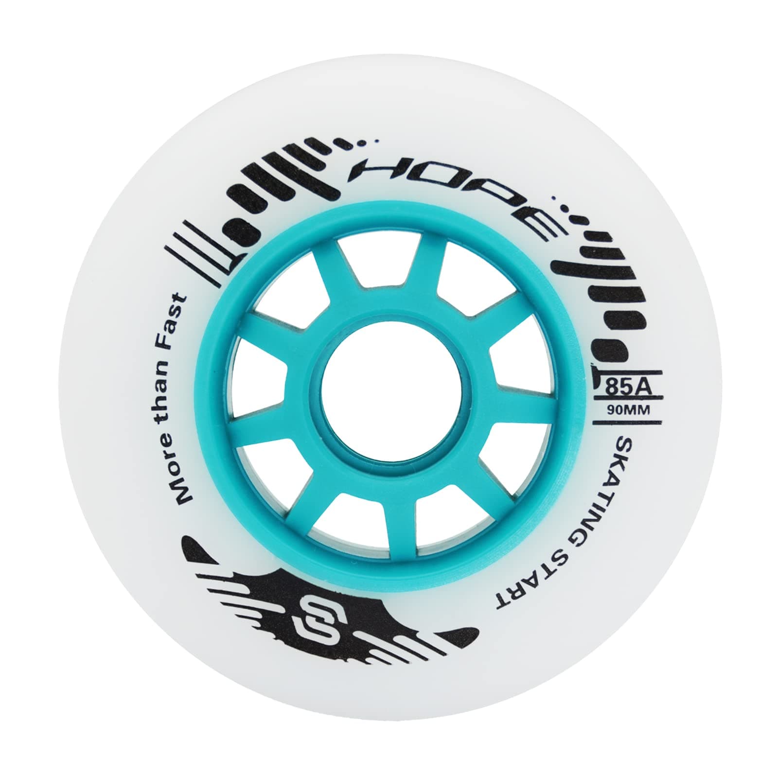 SKT HP Speed Inline Skate Wheels, 8 Pack 90mm 85A Replacement Roller Skate Wheels for Outdoor Speed Skating Skate Blue