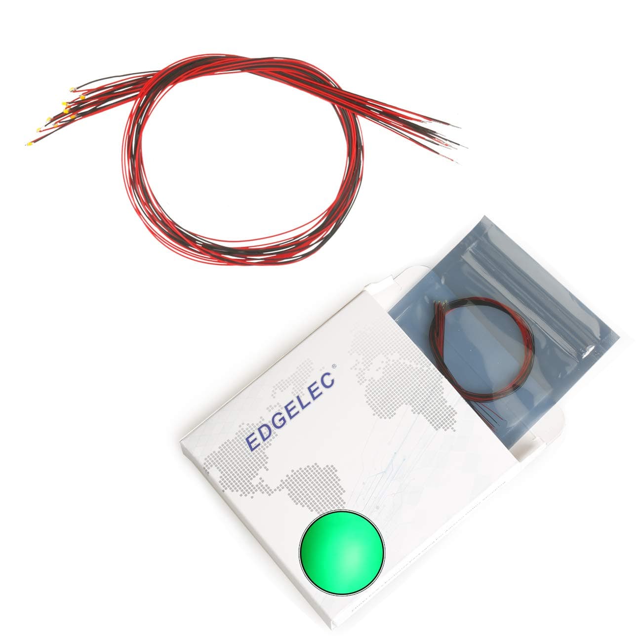 20pcs Prewired 0402 Green SMD LED Light Emitting Diode DC 3V Micro Litz Length 7.8in. (20cm) Soldered Mini LED Lights for DIY Manual Model Toy Decoration