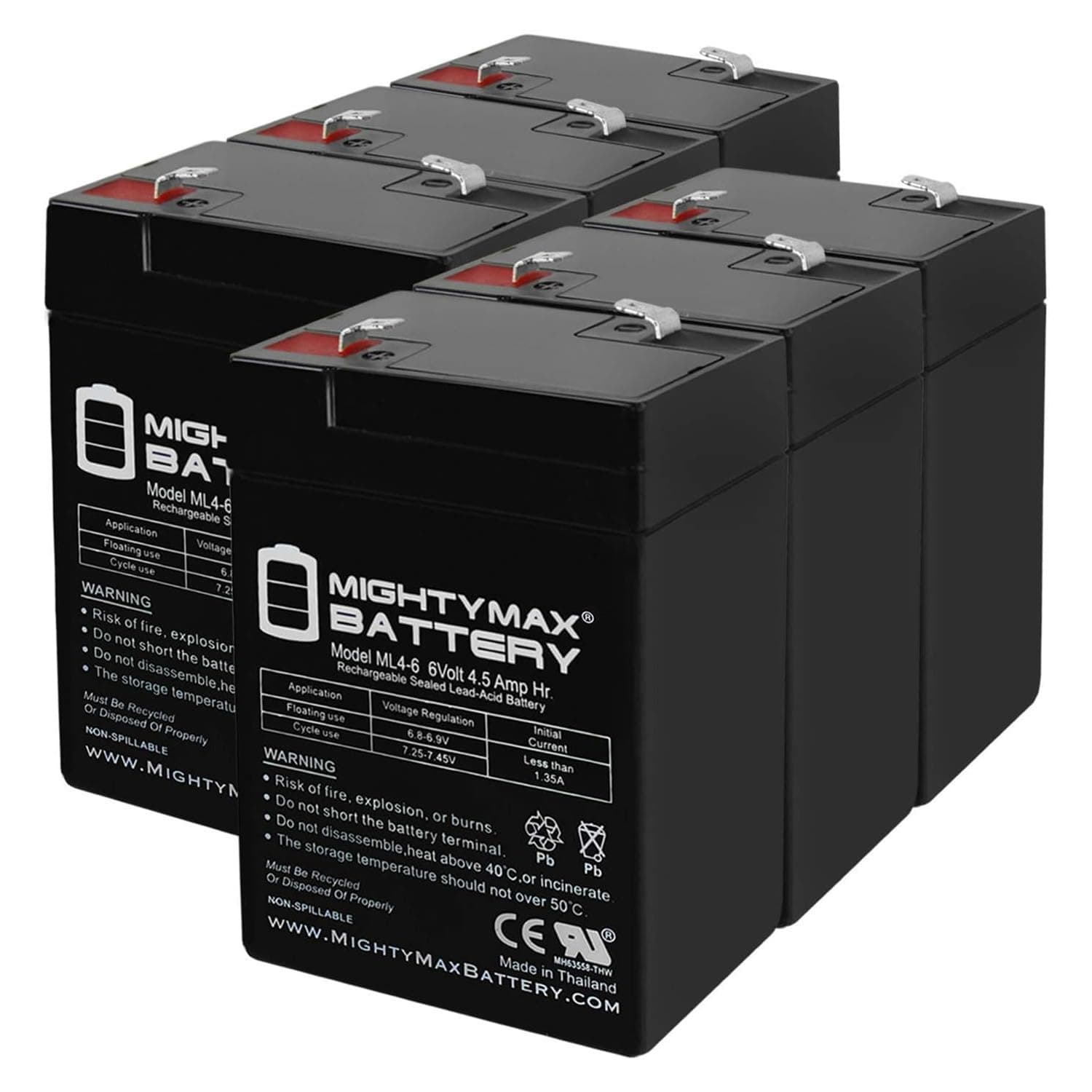 Mighty Max Battery 6V 4.5AH SLA Replacement Battery for Jiming JM-6M4.5AC - 6 Pack