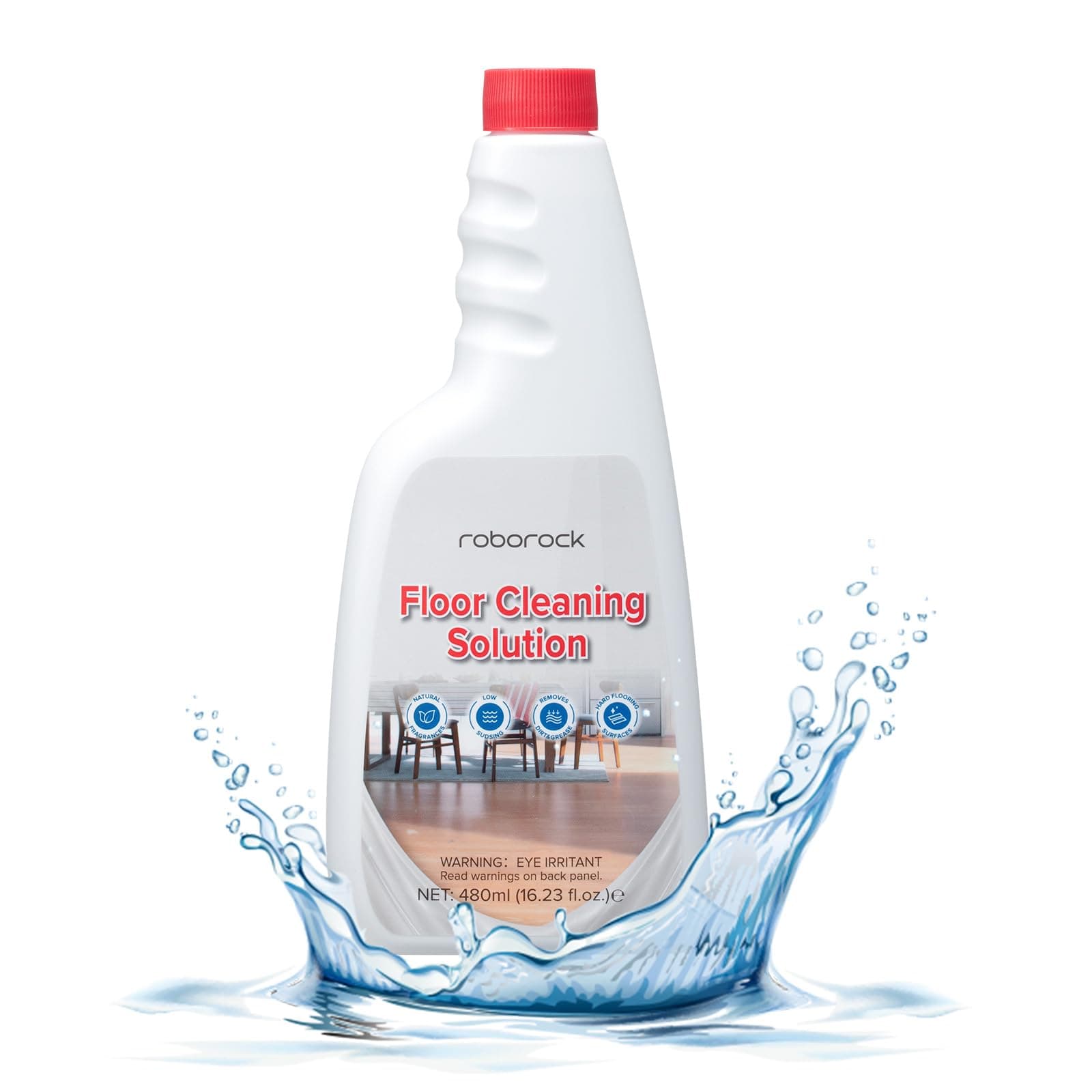 480ml Original Cleaning Solution for roborock Saros Series, QV 35S, Qrevo Series, Q10/Q7/Q5 Pro Series & F25 GT Wet Dry Vacuum, Floor Cleaner, No Foaming and Streaking, Concentrate 1:200