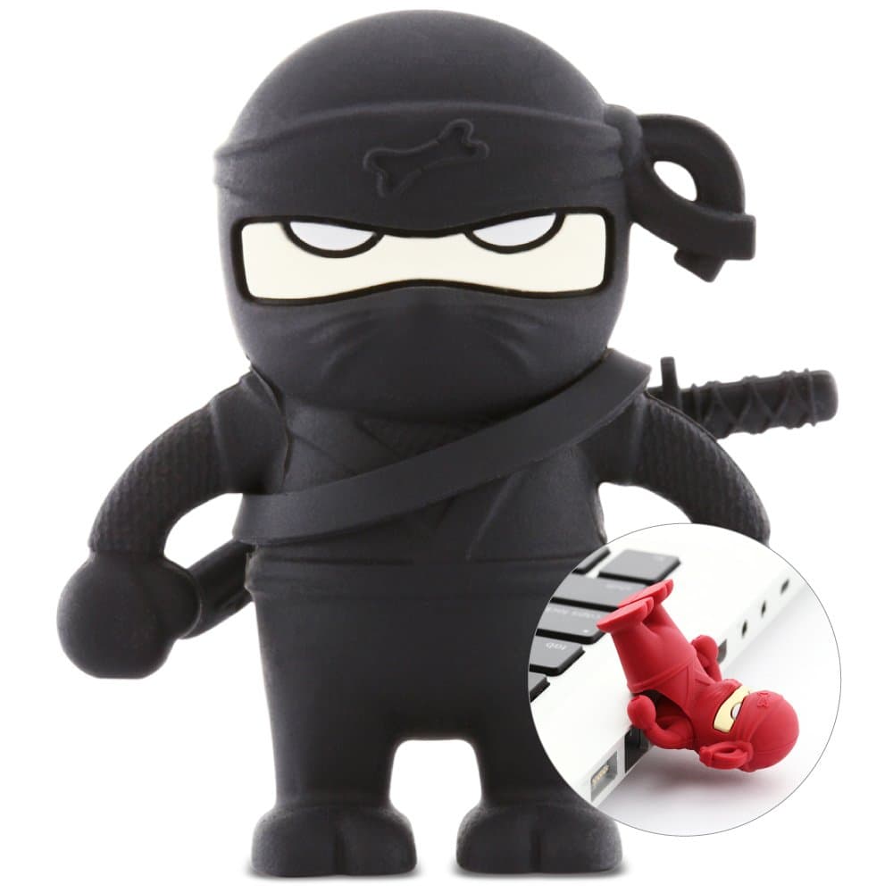 Bone Collection 32GB USB 3.0 Flash Drive, Cute Cartoon USB with Integrated Cap, Novelty Original Character Thumb Drive Memory Stick - Ninja