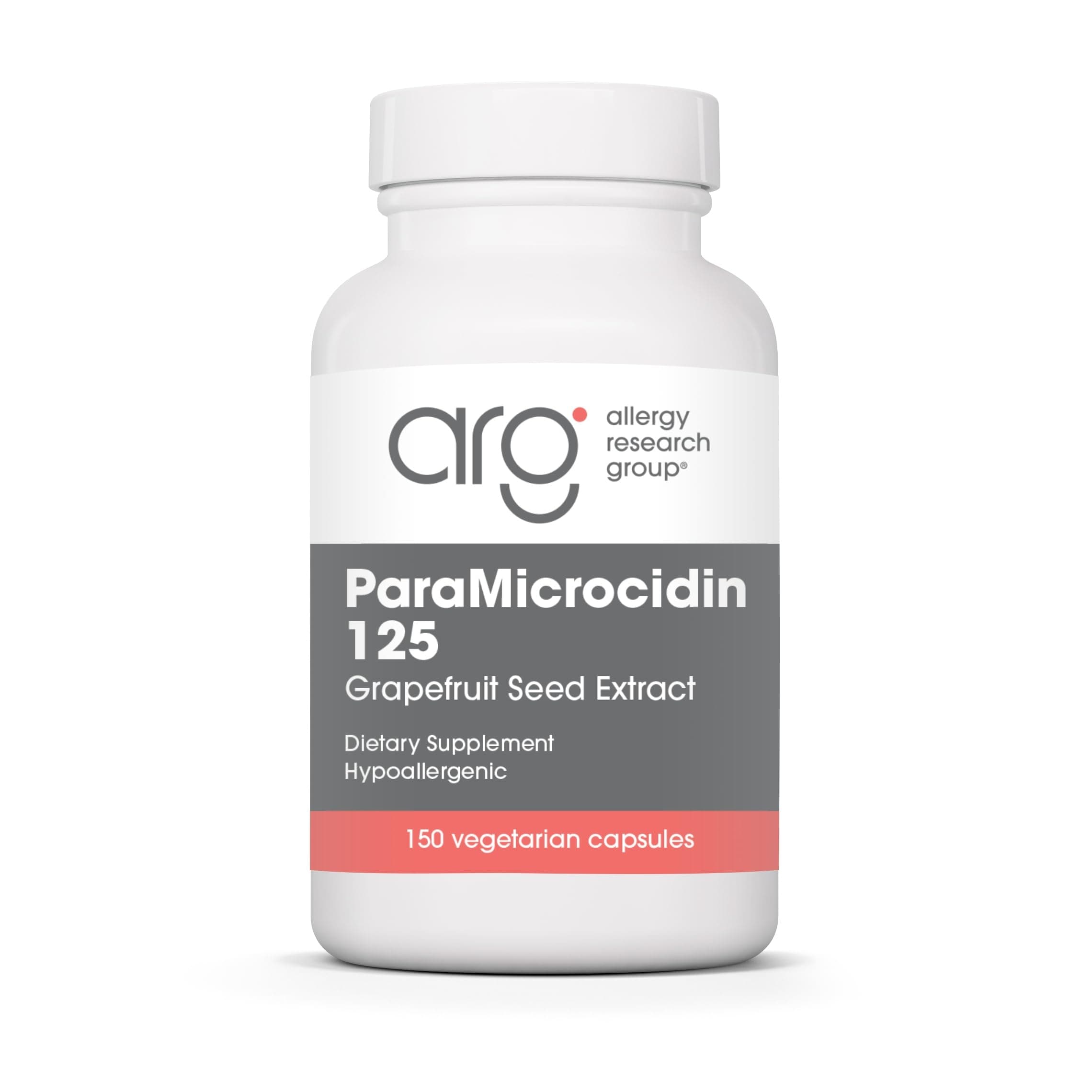 Allergy Research Group ParaMicrocidin 125 Supplement - Grapefruit Seed Extract 250mg, Supports Metabolic Function, Vegetarian Capsules - 150 Count