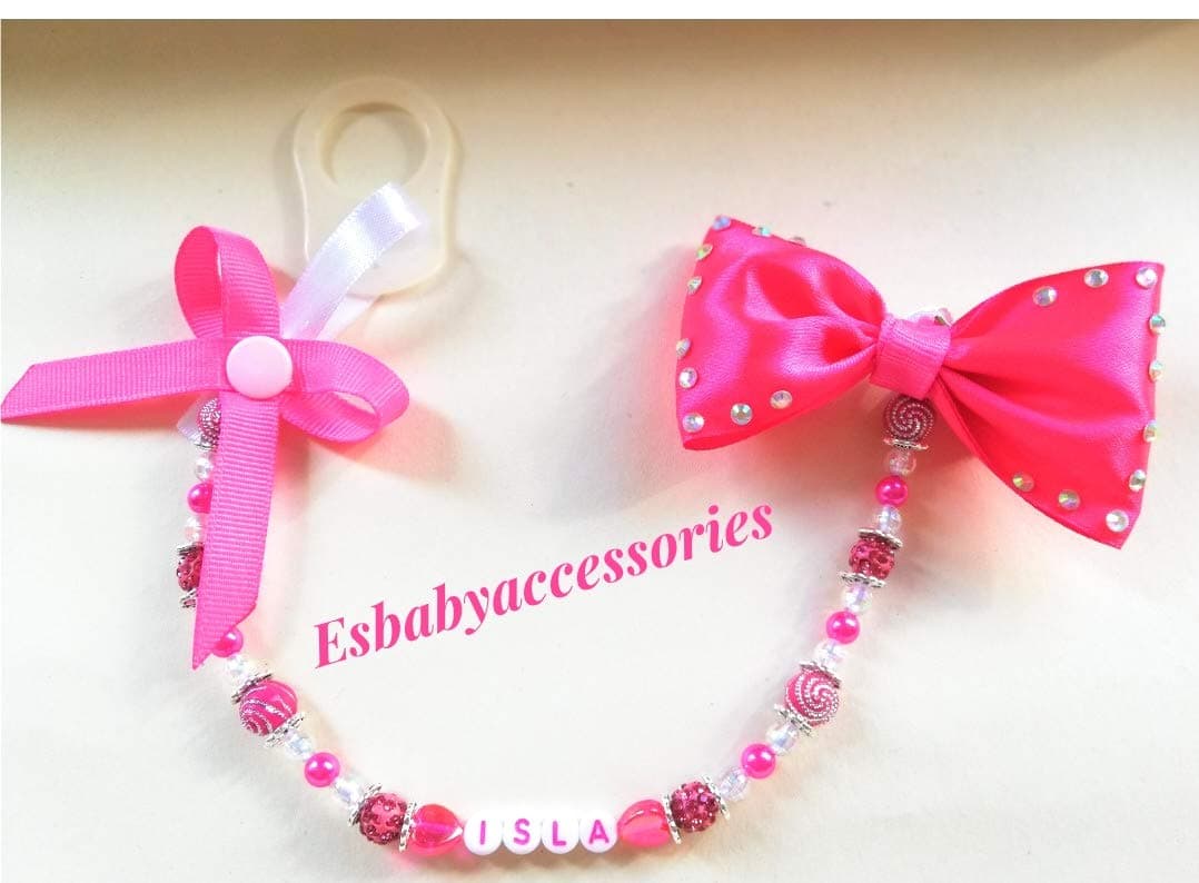 Personalised Romany Bling shamballa Dummy Clips