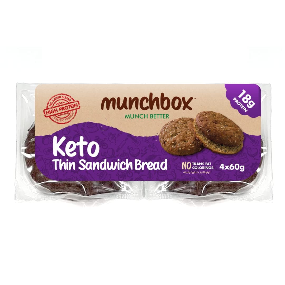 Munchbox Keto Thin Sandwich Bread 4-Pieces, 60 g