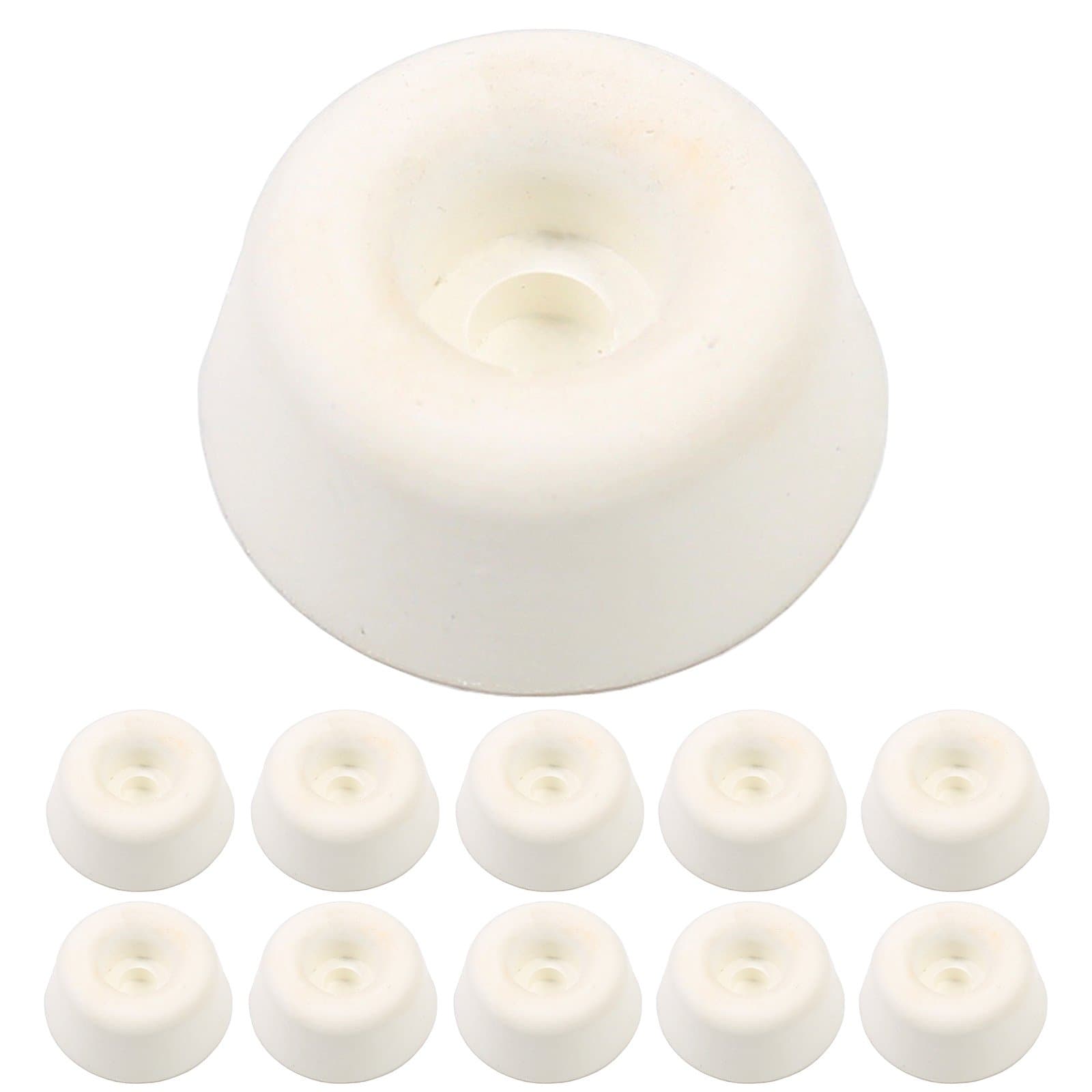 10x White Rubber Toilet Seat 19mm Buffer Pads