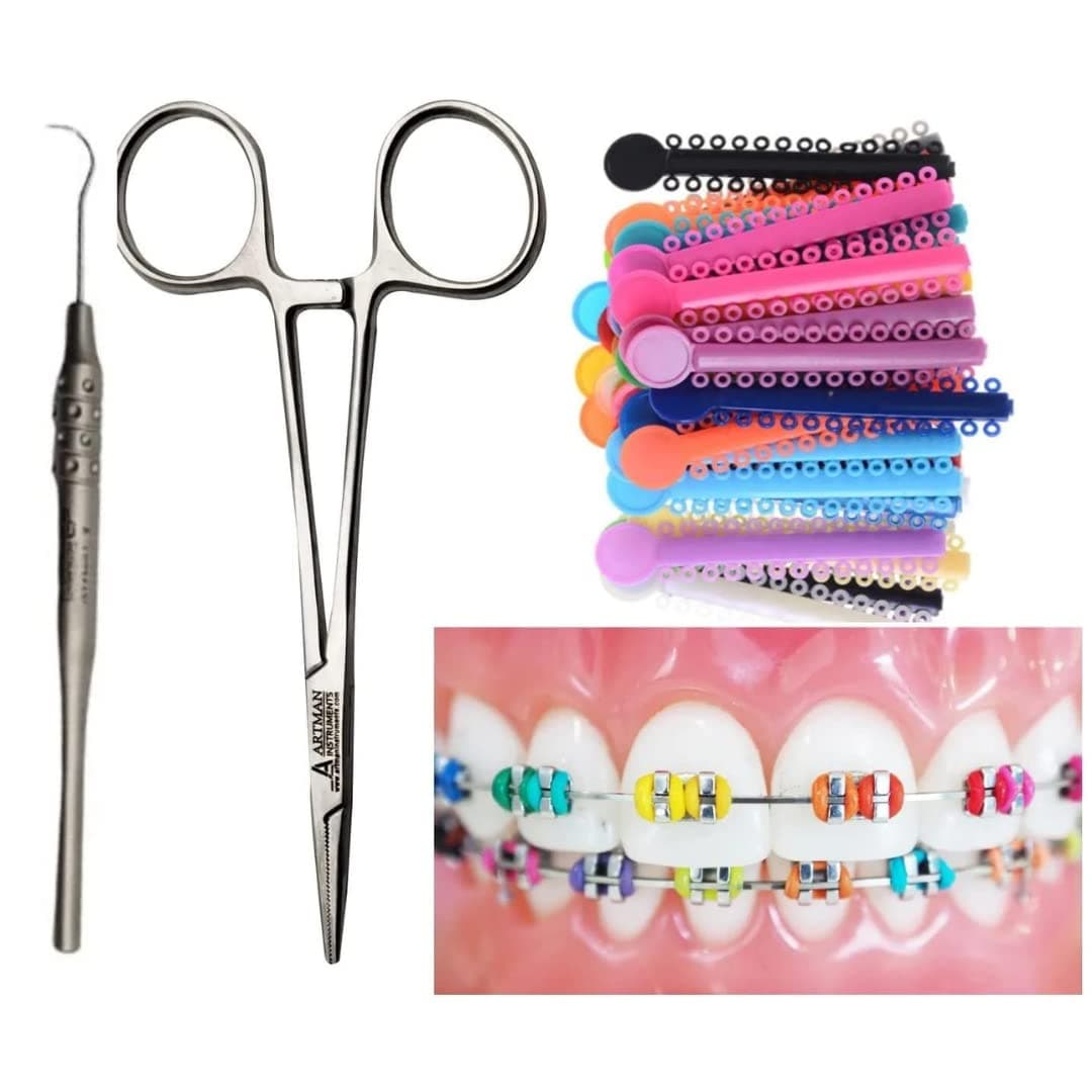 ARTMAN INSTRUMENTS - Color changing kit, orthodontic tie change set, change the color of your braces in minutes, orthodontic support bands