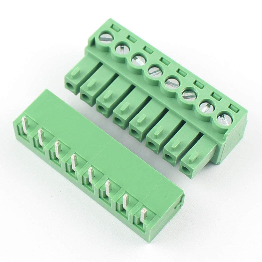 8-Pin (8 Pole) Pitch 3.81mm Right Angle Screw Terminal Block Pluggable Connector Panel PCB Mount DIY