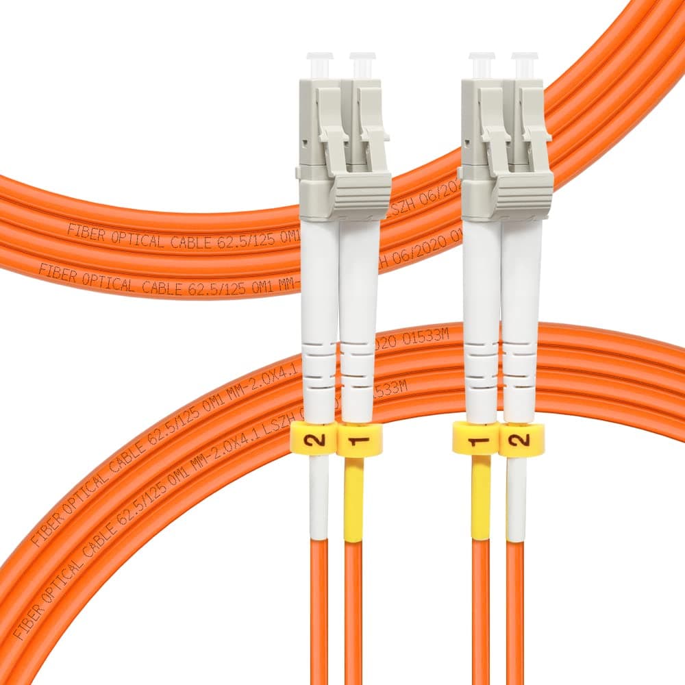 FLYPROFiber- 3M/10ft OM1 LC to LC Fiber Patch Cable, Length Options: 0.2m-100m, 1GB Duplex 62.5/125um Multimode Fiber Optic Cable Cord LSZH 3Meter(10ft)
