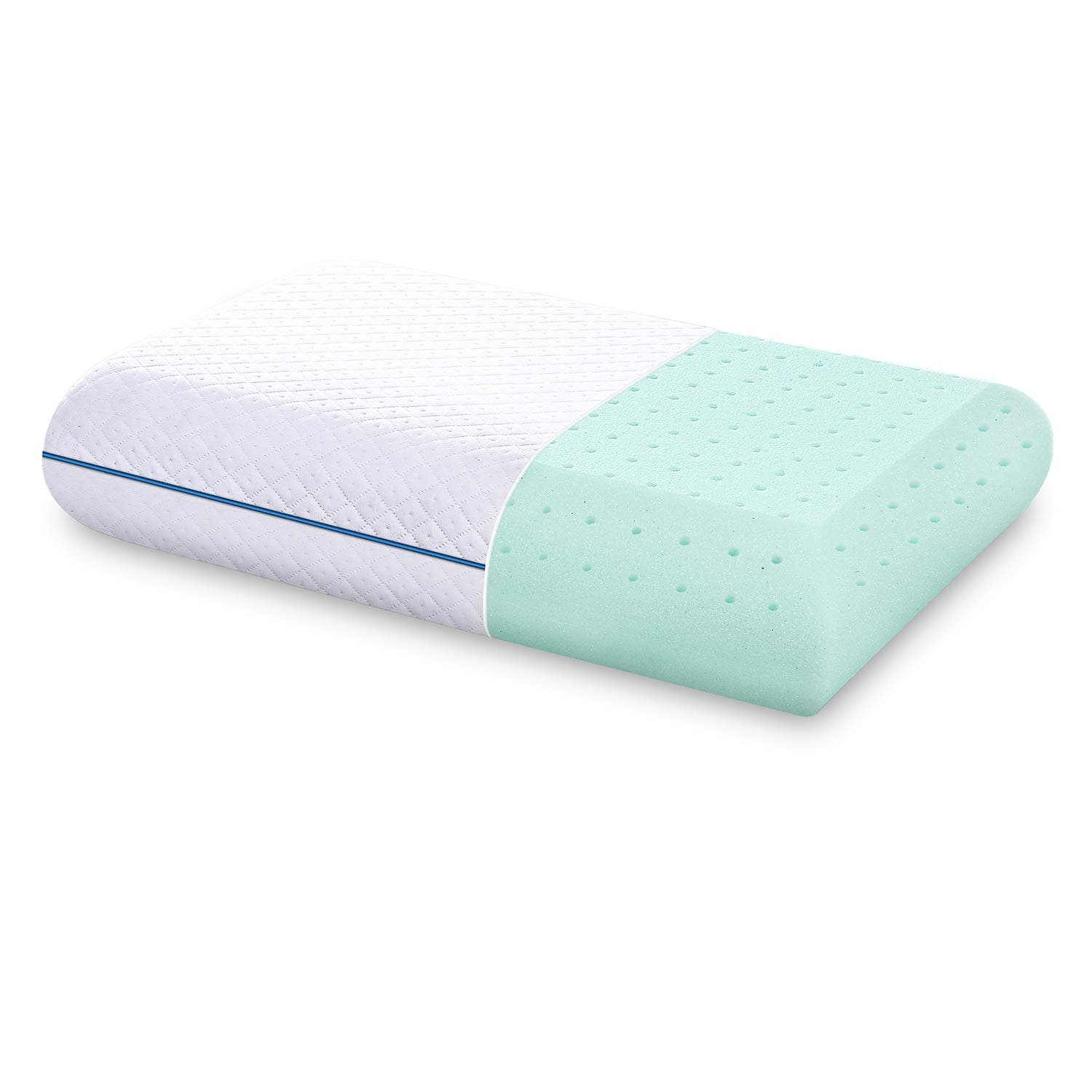 Gel Memory Foam Pillow for Sleeping with Washable Removable Cooling Cover, Standard Size