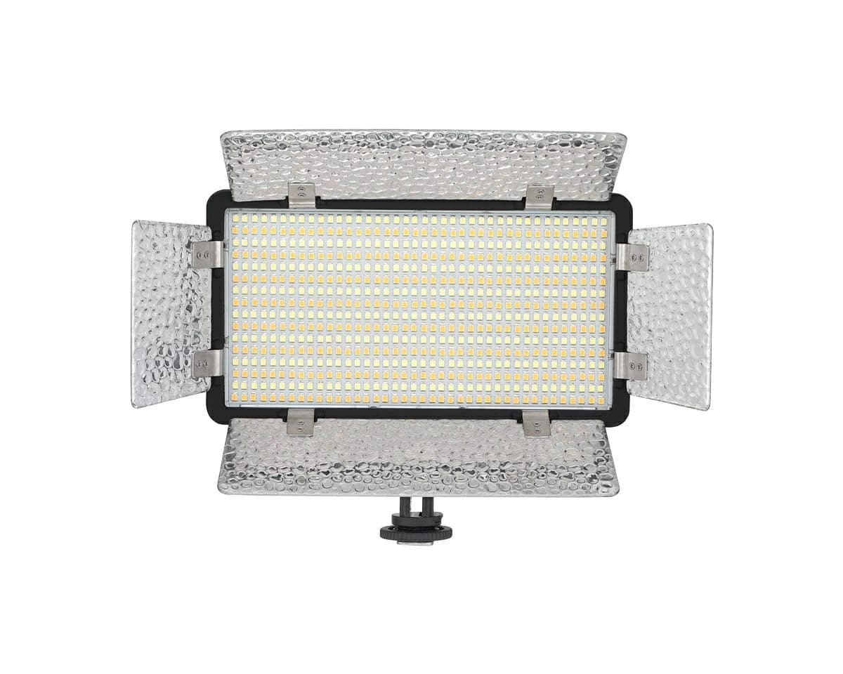 Simpex Professional Extra Bright Dual Colour 648 LED (with Barndoor) Video Light with Battery and Charger