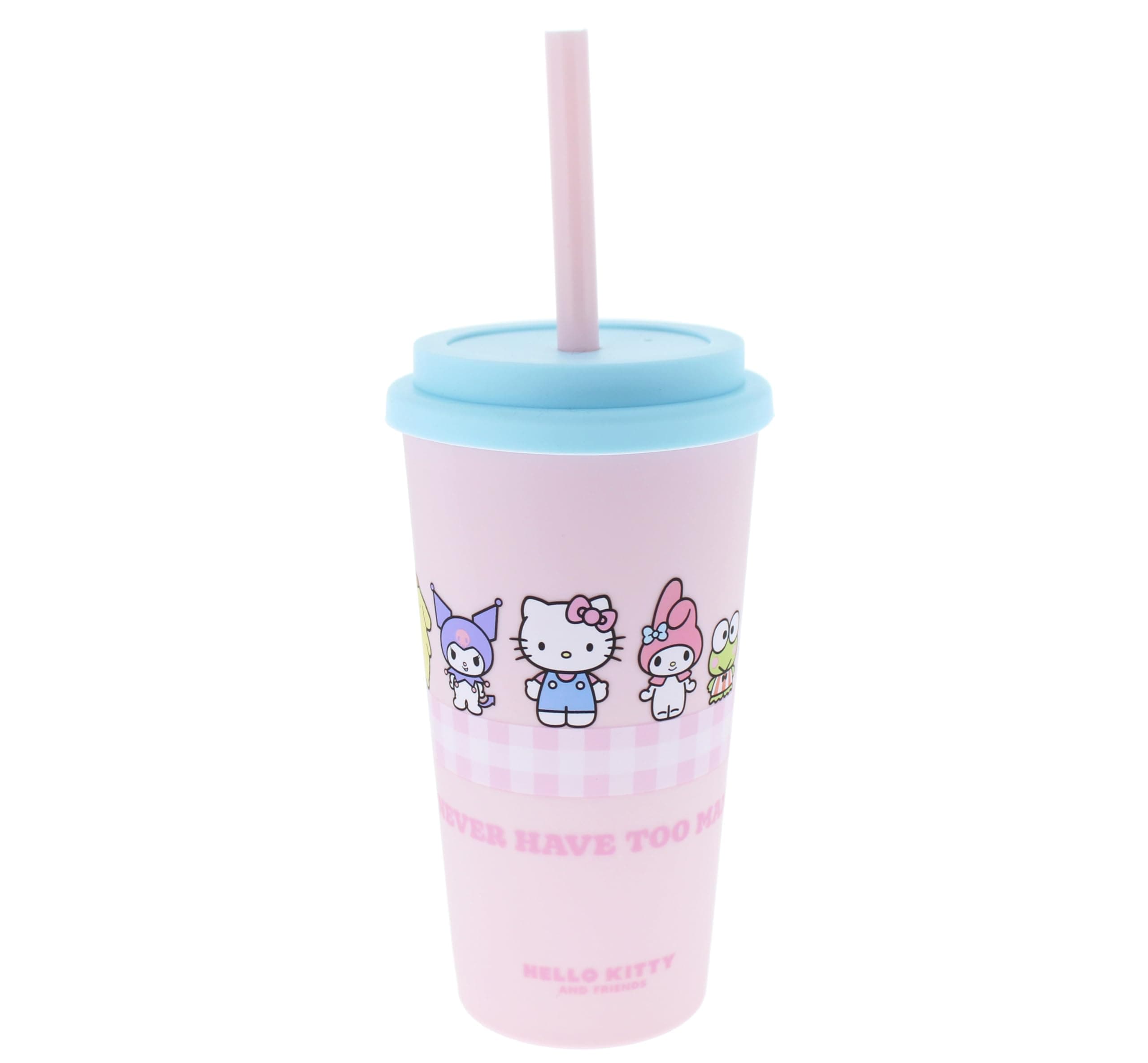 Beaker with Straw | 400ml Drinking Cup for Kids | Cute Water Bottle with Lid | Reusable Cup for School | Hello Kitty Stationery & Gifts