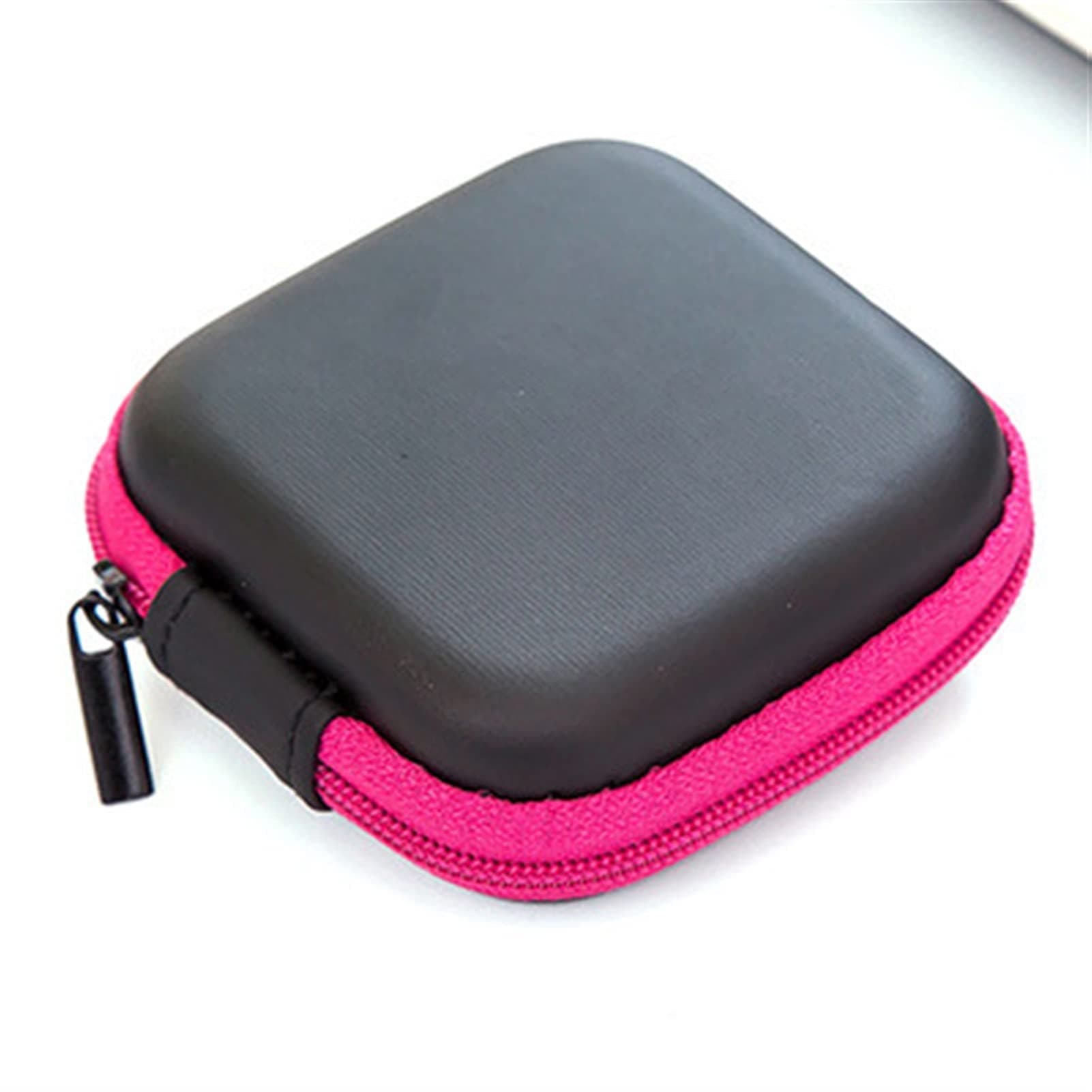 Data Cable Storage Bag Travel Portable Long Square Charger Digital Bag Headset Package/Coin Bag/Coin Purse,Benrenshangmao (Color : Small Rose red)