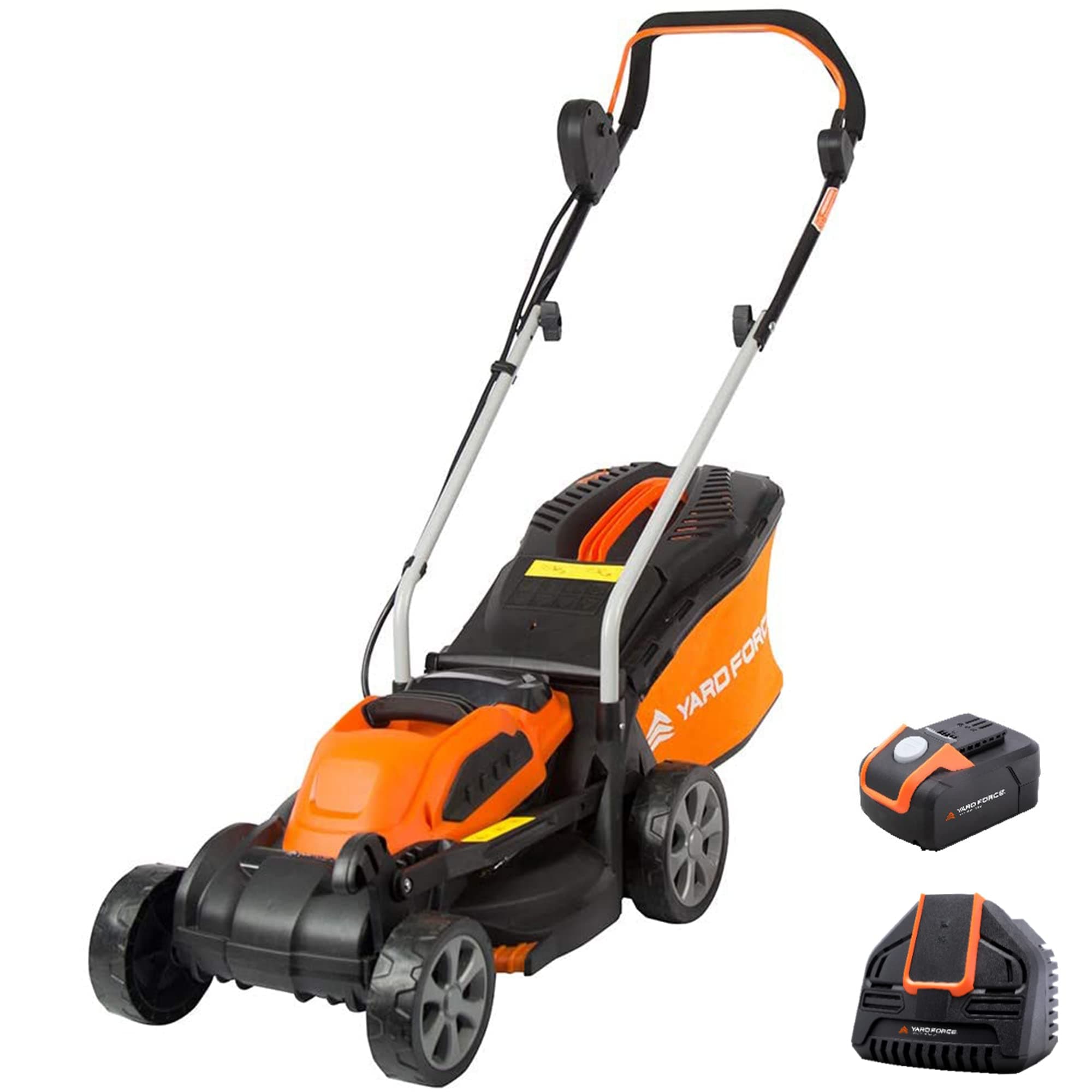 – Yard Force 40V Cordless Lawn Mower 32cm Cutting Width, Lithium-Ion Battery, 30L Grass Collector, Rear Roller, 5 Height Adjustments – Small to Medium Lawns