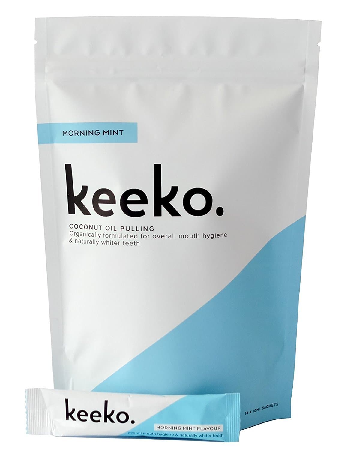 Keeko - Natural/Organic Oil Pulling Sachets (Morning Mint) (14 Packets (2 Week Course))