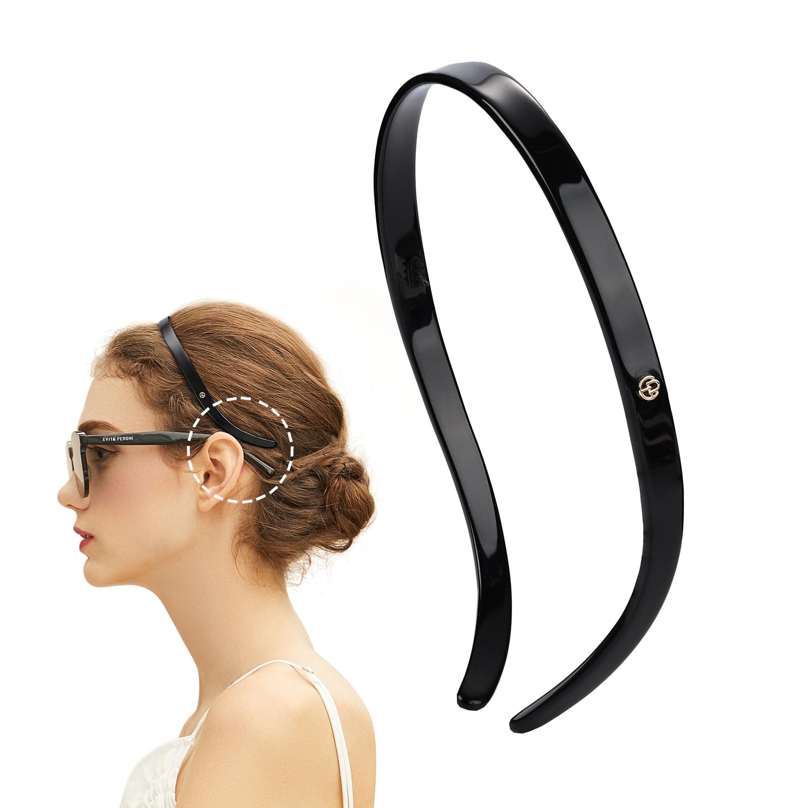 Black Tortoise Designed for Eyewear Basic Resin Hair Wrap Band Headband Accessories for Women
