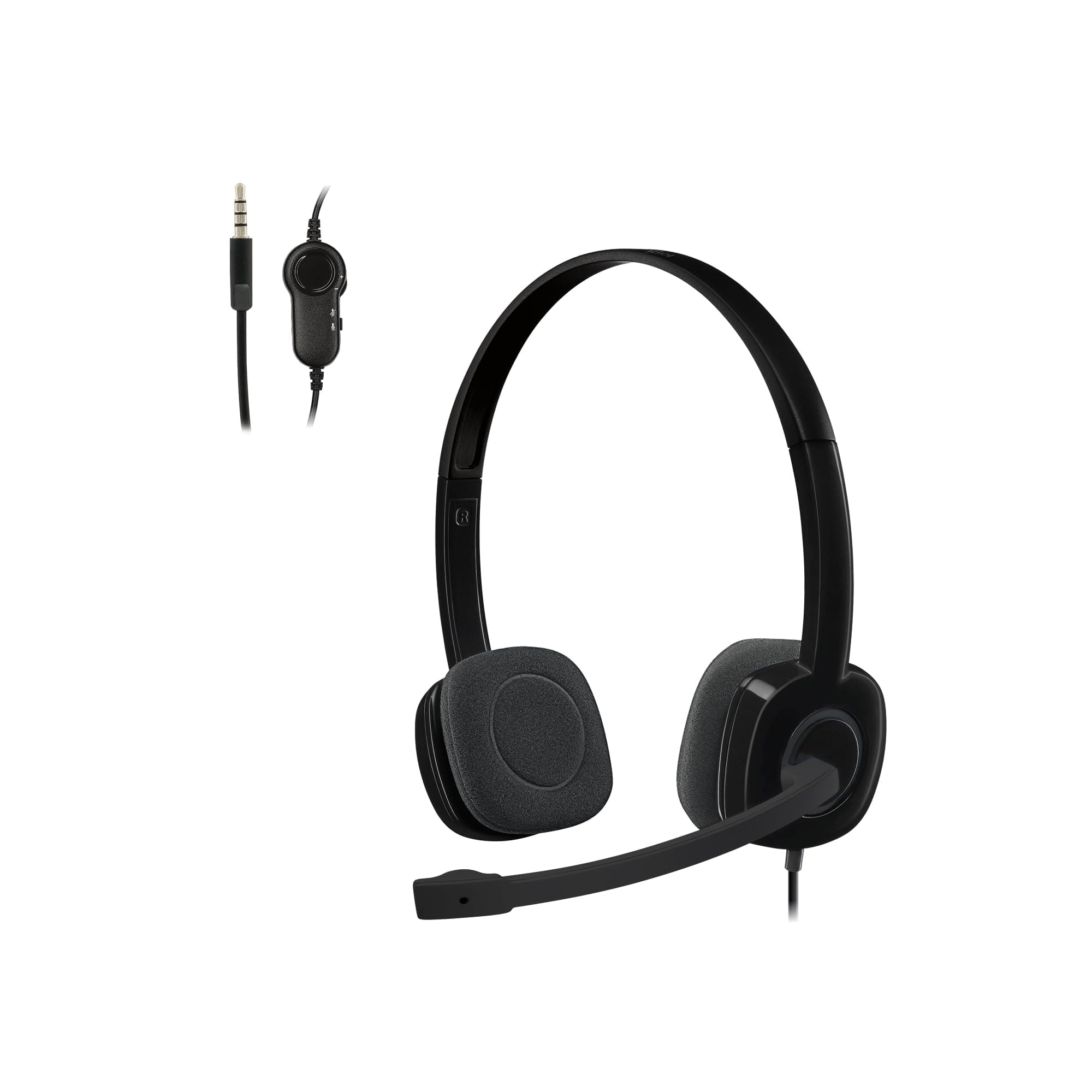 H151 Wired On Ear Headphones with Mic (Black)