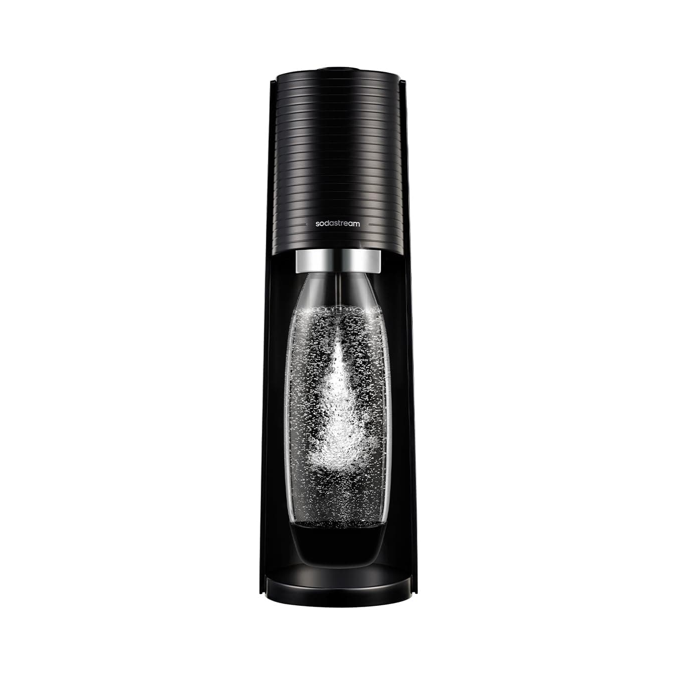 SodaStream Terra Sparkling Water Maker Machine, with 1 Litre Reusable BPA-Free Water Bottle for Carbonating & 60 Litre Quick Connect CO2 Gas Cylinder - Black