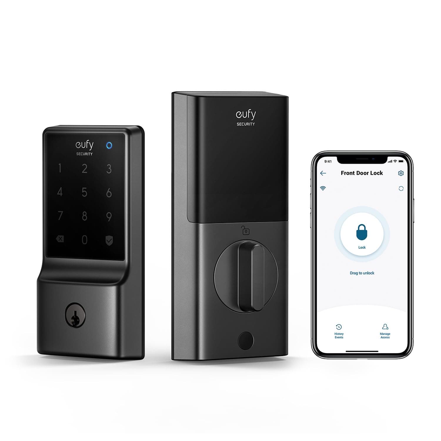 Smart Lock C210, 5-in-1 Keyless Entry Door Lock, Built-in WiFi Deadbolt, Smart Door Lock, No Bridge Required, Easy Installation, Touchscreen Keypad, App Remote Control, BHMA Cert