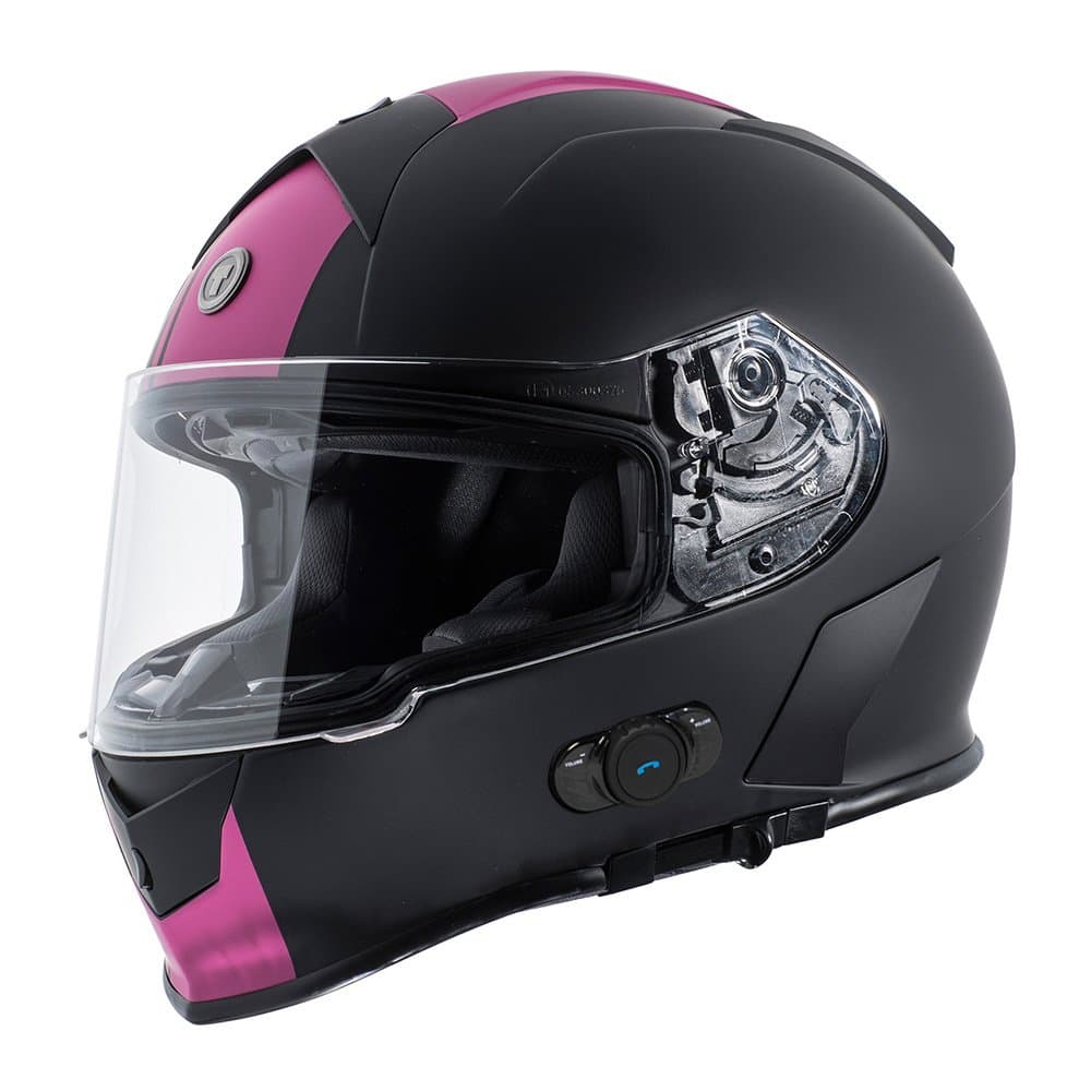 TORC T14B Bluetooth Integrated Mako Speed and Style Full Face Motorcycle Helmet (Pink)