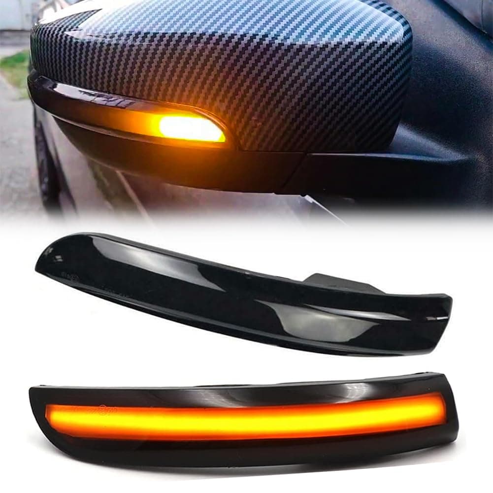 Pair LED Dynamic Turn Signal Light Wing Mirror Turn Signal Light Fit for Ford Focus 2 3 Mk2 Mk3 Mondeo Mk4 Mirror Indicator Light, Yellow Light